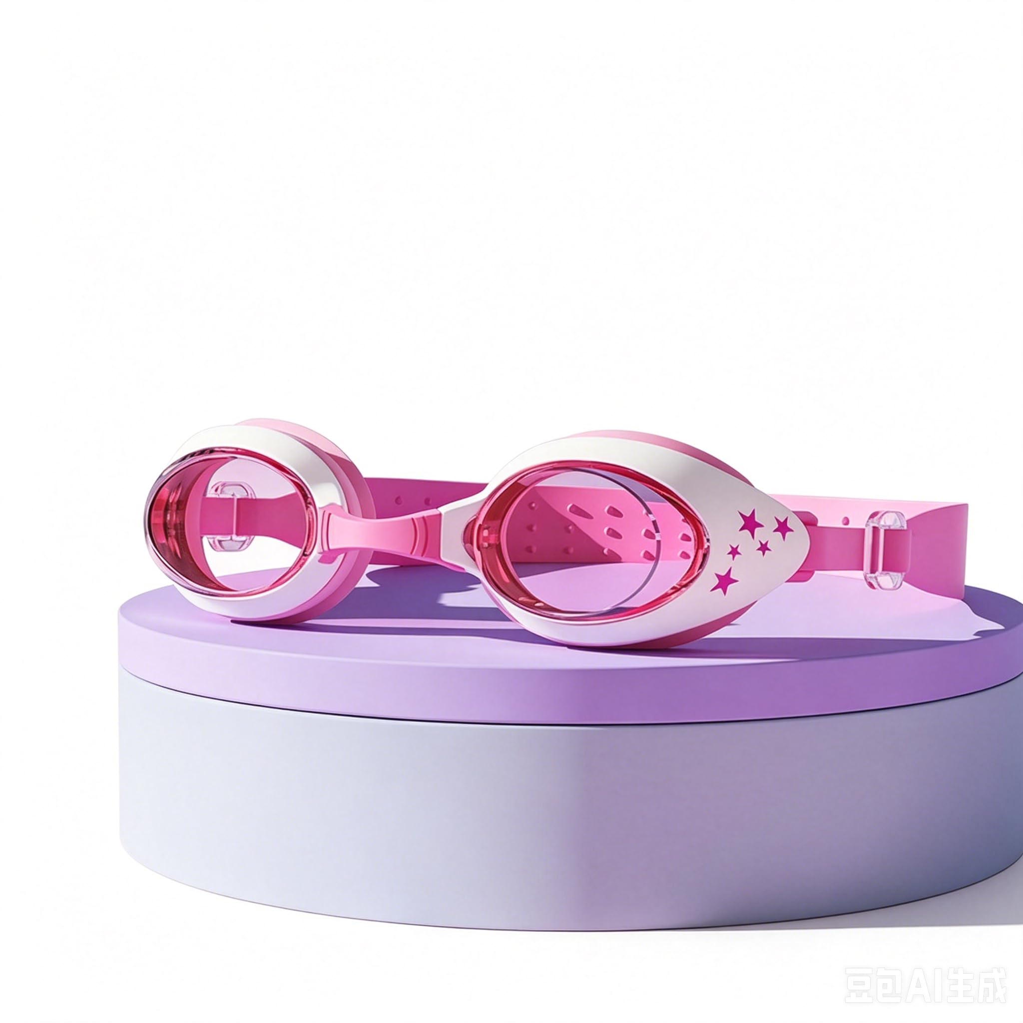 Secuinu Kids Swim Goggles For Kids Girls Age 3-14, Cute Swimming Glasses Anti-Fog UV Protection Leak-proof Water Pool Goggles for Toddler Youth (Pink star)