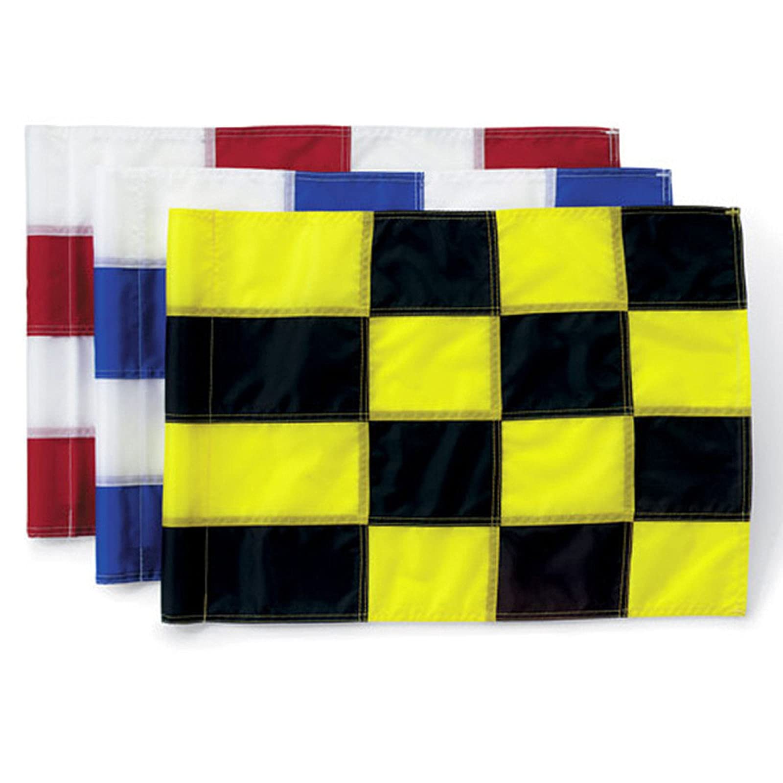 Drapeau de golf avec tube inséré, tous les drapeaux de golf de 50,8 cm de long x 38,1 cm de haut, drapeaux verts pour cour, pelouse, terrasse – Noir et blanc