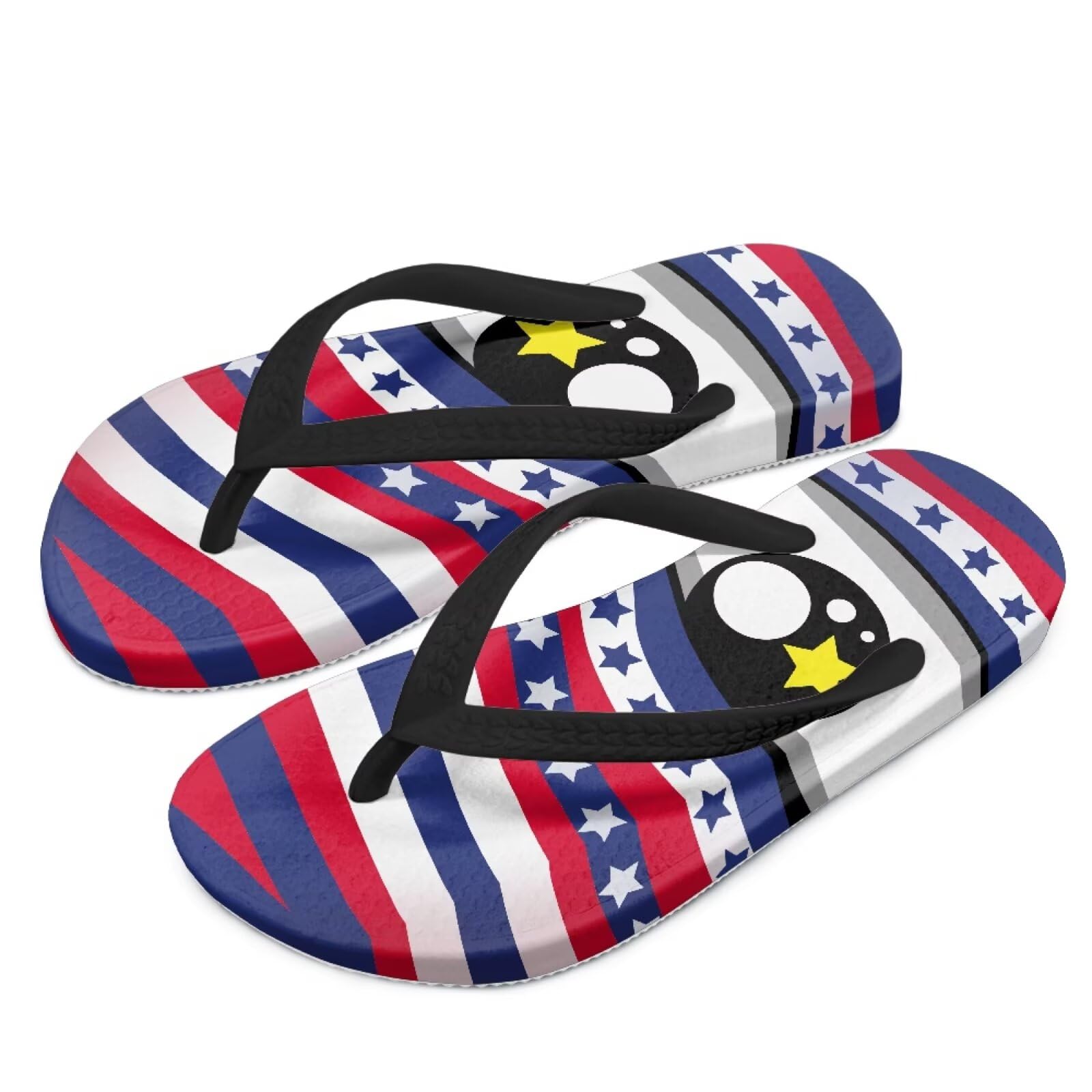 Pointodoor Cartoon Eyes Print Kids Girls Beach Pool Flip Flops Summer Water Shoes with Funny Print Slide Sandals for Beach Pool Swim