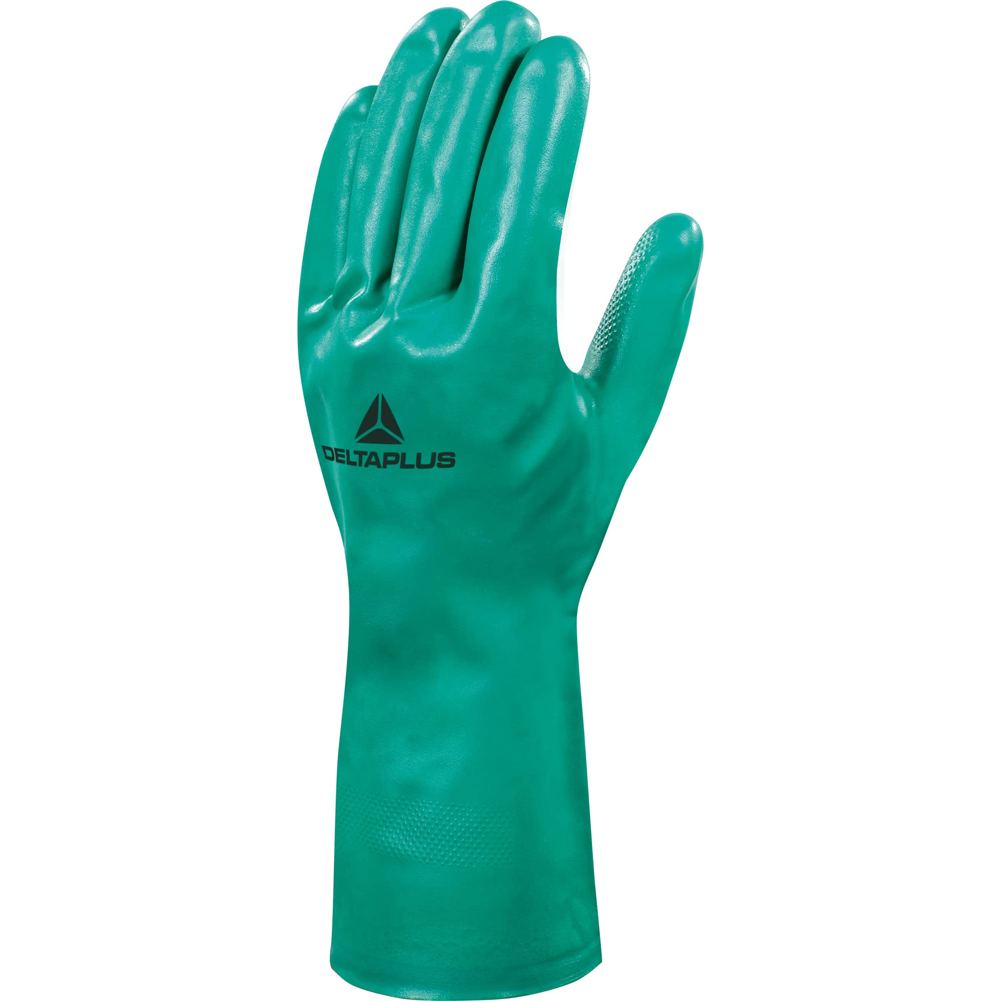 Deltaplus VE801VE09 Nitril Auf Baumwolle Velourisiert Handschuh - 33 Cm, Grün, Größe 09
