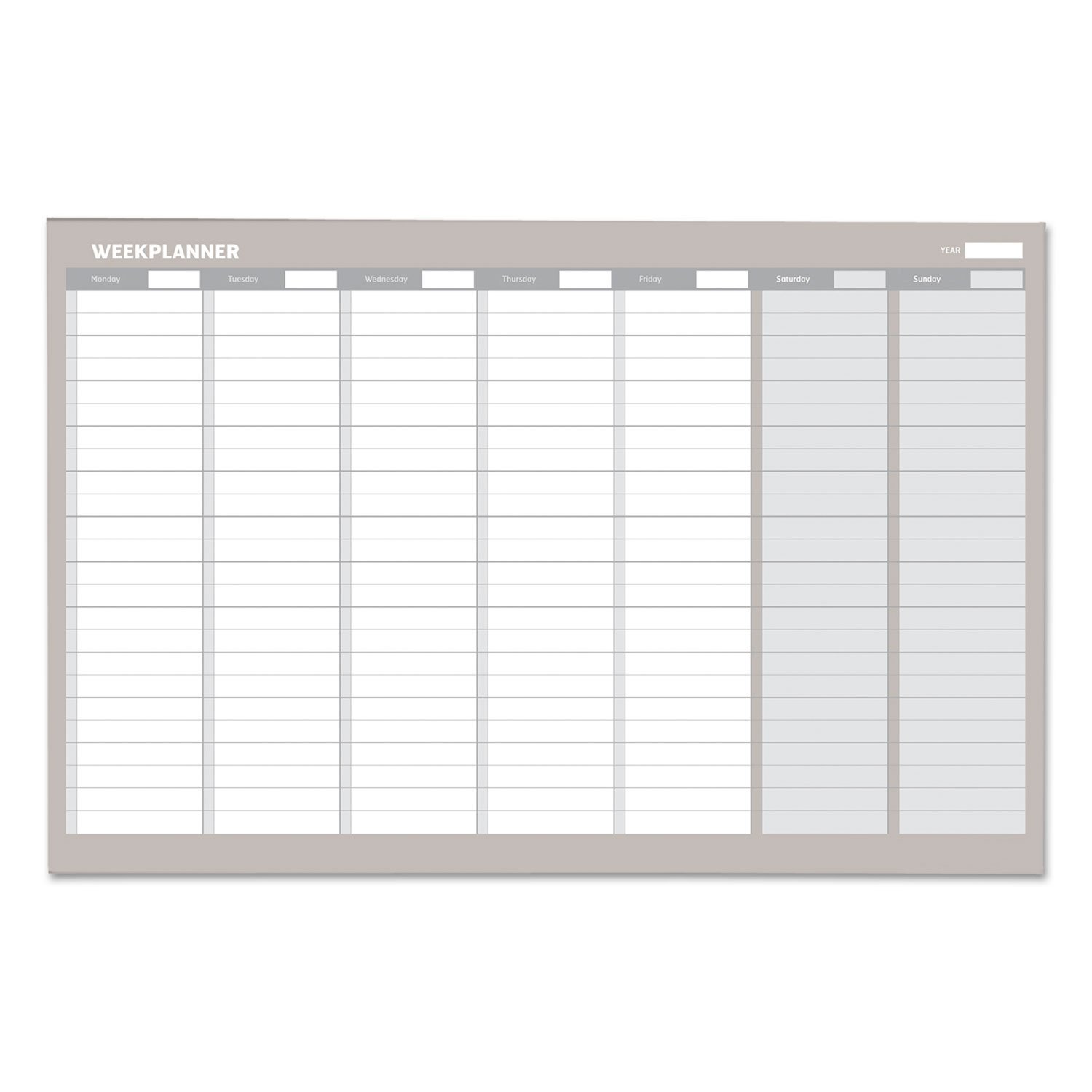 Photo 1 of MasterVision GA0396830 Weekly Planner, 35.5x24, Aluminum Frame