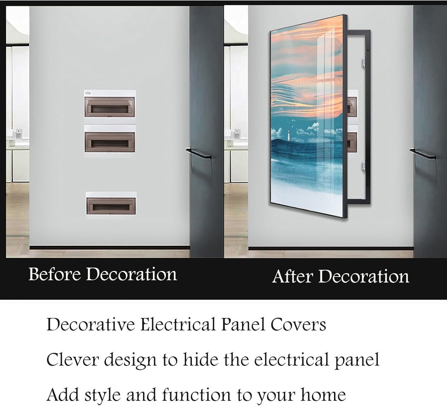 Pintura Decorativa for Caja de medidor eléctrico, Cubierta de Caja de distribución con Panel abatible(Gold,40cmx60cm)