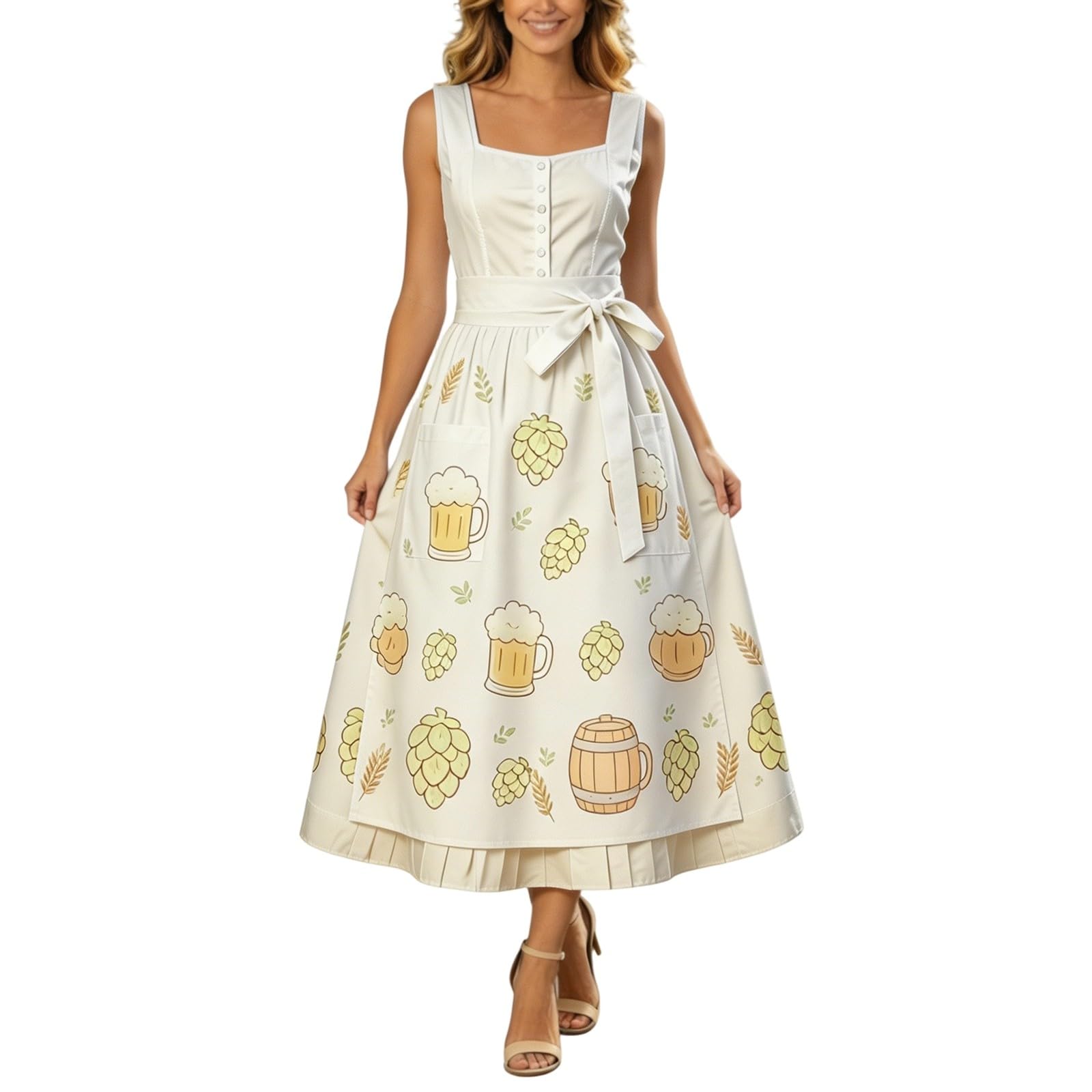 Robe Longue Style bière française, cintrée à la Taille, idéale pour Un Festival de bœuf.