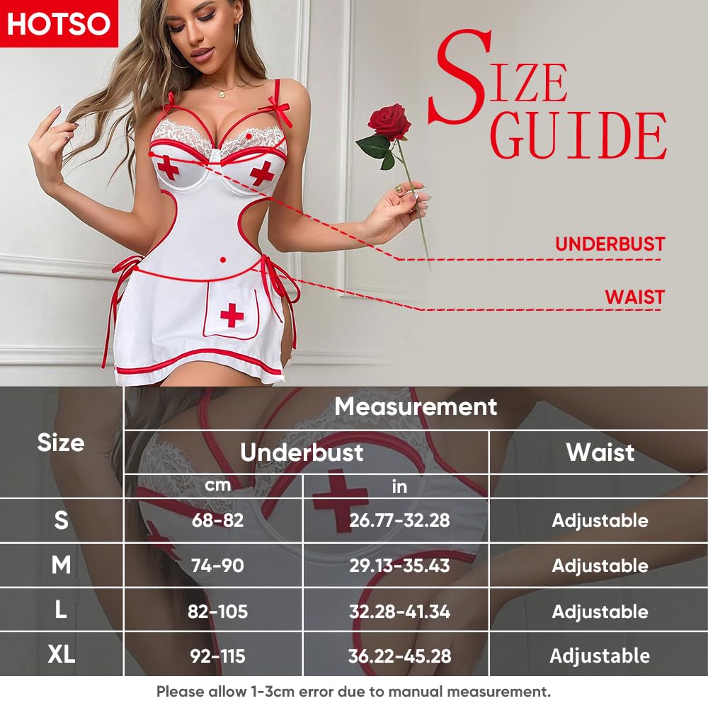 VicSec Ensemble De Lingerie Sexy Pour Femme Tenue D'infirmière Body Nuisette Costume Érotique Robe En Maille Fendue Cosplay Jupe Creuse Uniforme De Club Jeu De Rôle Vêtements De Nuit Père Noël