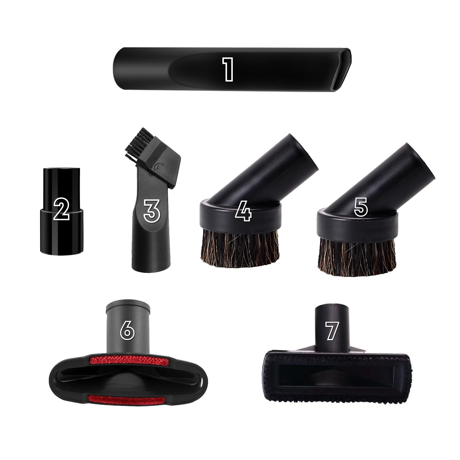 Accesorios y cepillos de vacío de 1 1/4 pulgadas para accesorios de aspiradora de tienda, kit de limpieza del hogar, boquilla de cepillo, herramienta para hendiduras con adaptador para manguera de 1 a