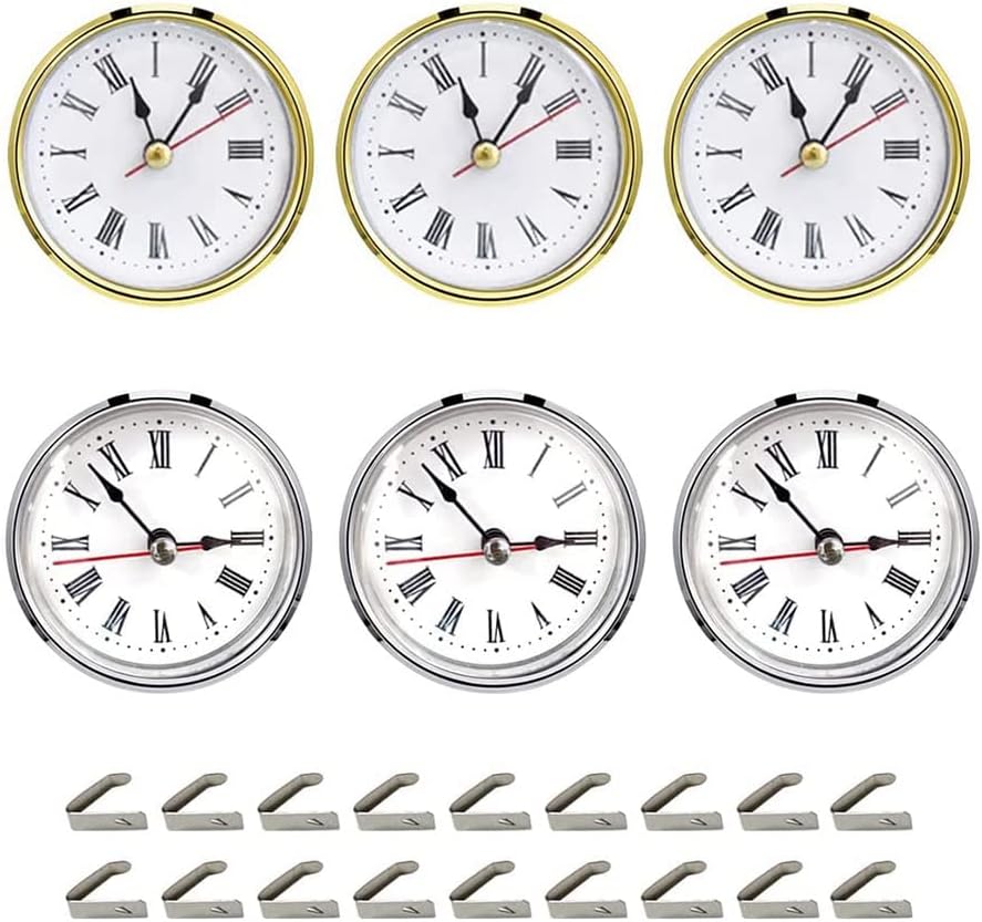 3-in-1 Digital Clocks Wall Clock, Wall Timer, 6Pcs Clock Parts for Clock Resin Mold, Clock Pieces for Clock Epoxy Casting Resin Mold, Gold & Silver