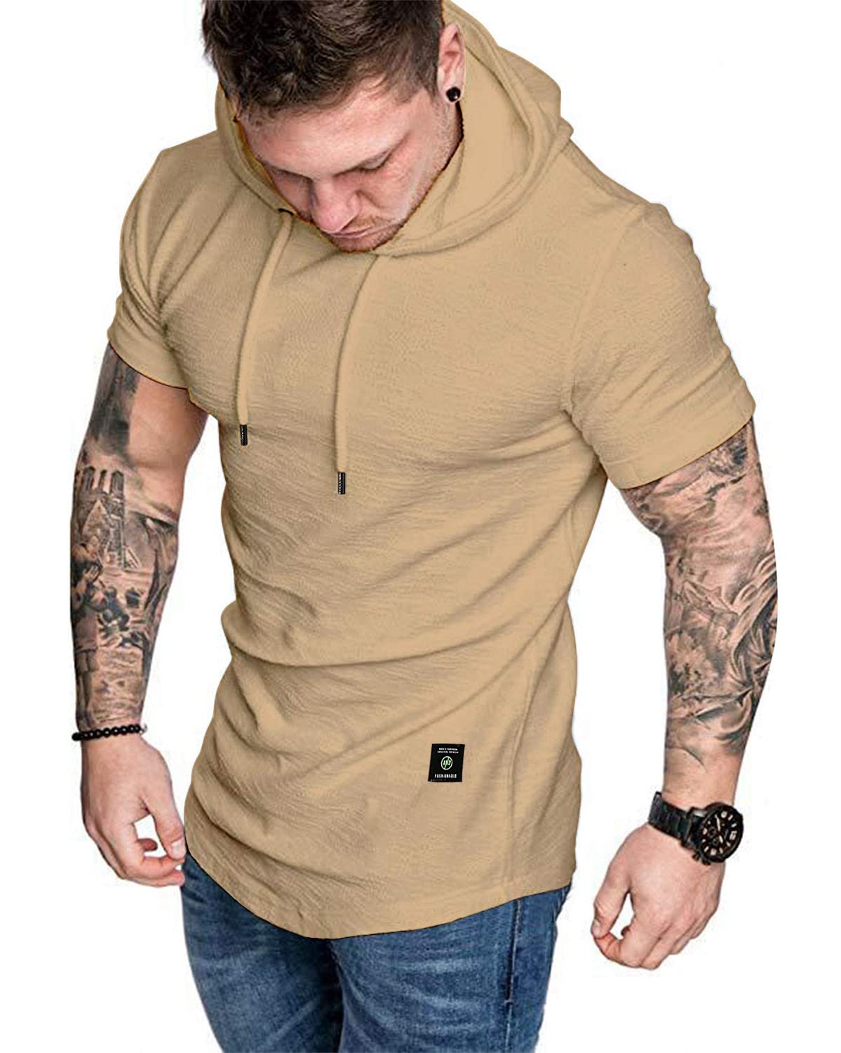 Aiyino Men's S-5XL Athletic Hoodies Sport Sweatshirt Solid Color Fashion Pullover