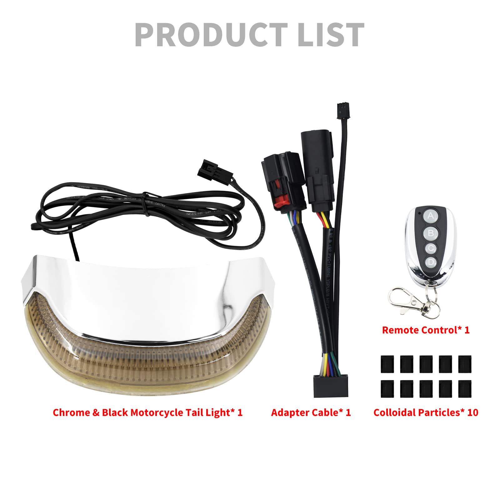 LOTFI Moto arrière feu stop LED télécommande feu arrière en cours d'exécution adapté for Harley Touring Street Glide spécial Road King FLHR 2014-Up