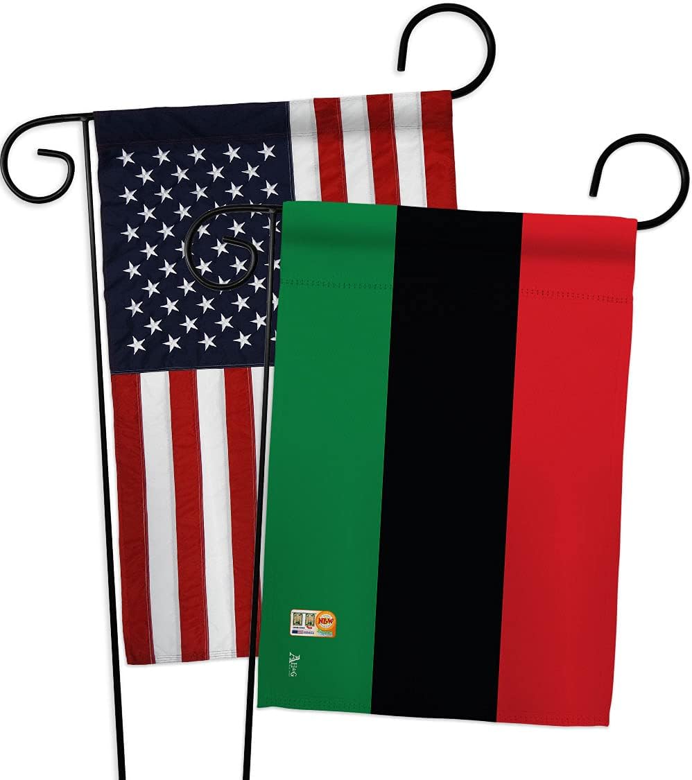 African American Garden Flag - Pack Regional Nationality Nation International World Country Particular Area USA Applique - House Decoration Banner Small Yard Gift Double-Sided Made in 13 X 18.5