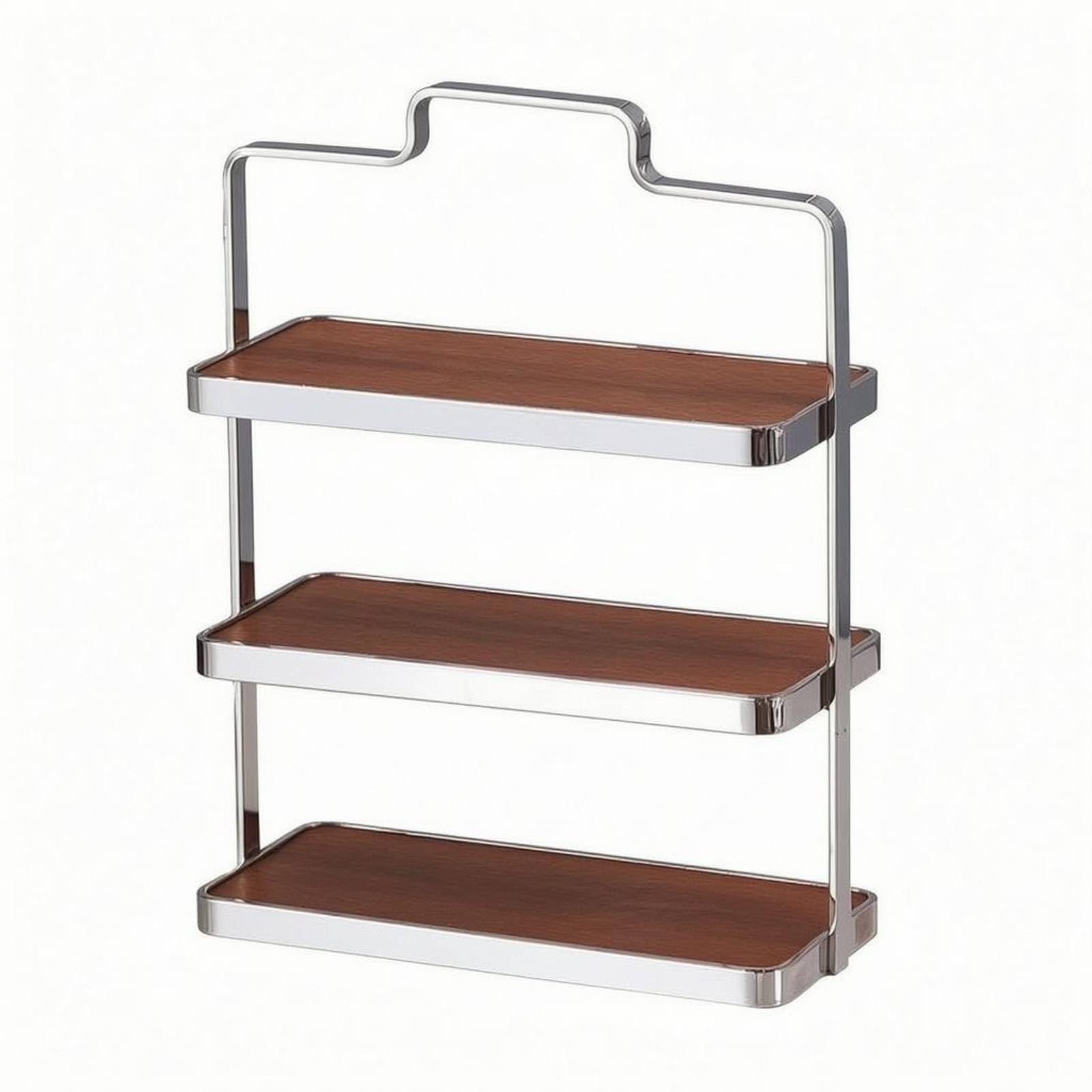 Baoblaze Soporte de Niveles Bandeja Pastelera Expositor Dulces Organizador Repostería con Asa Arqueada y Diseño Escalonado Forma Ordenada y Atractiva Adecuado , Plateado , Mediano