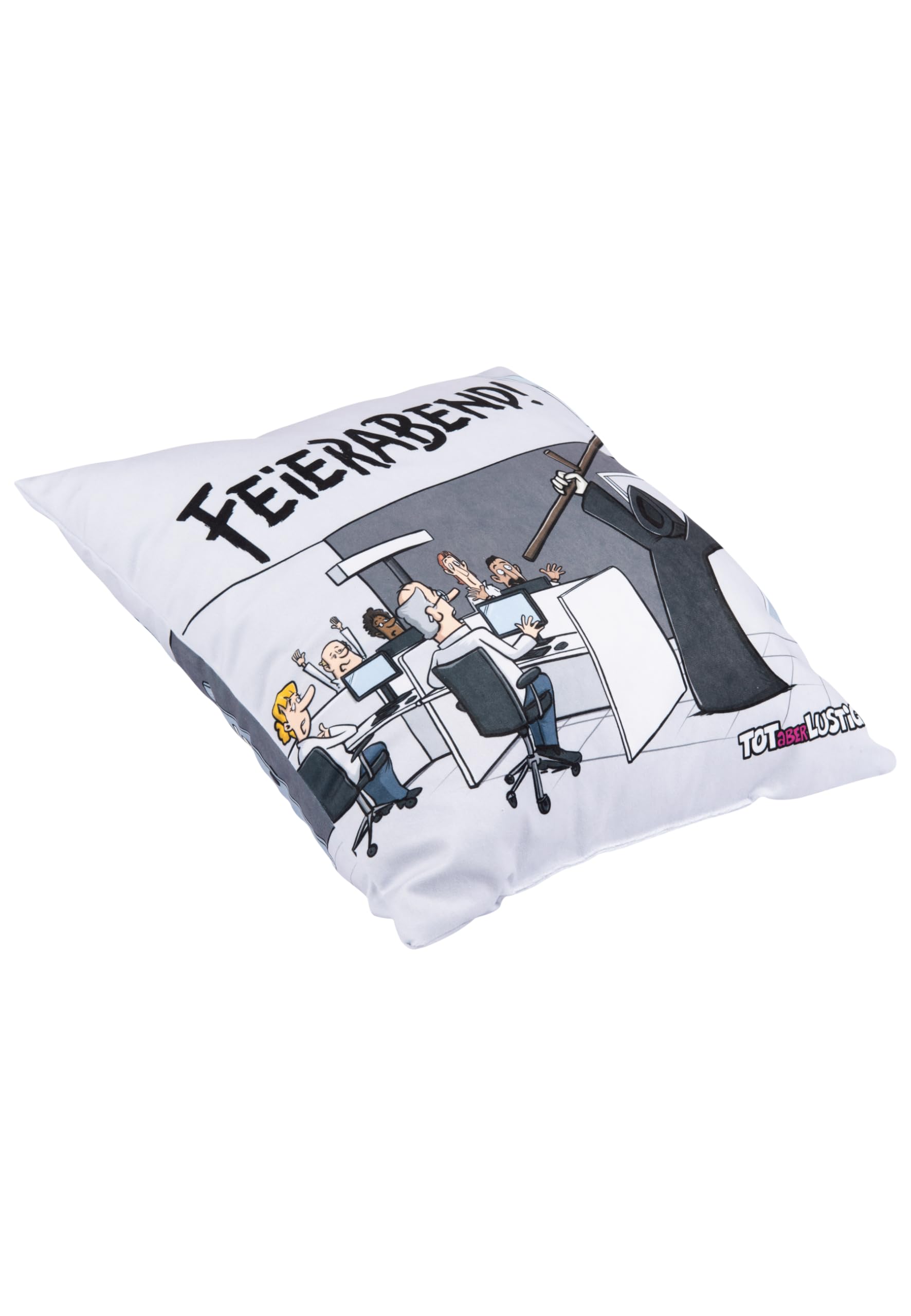 United Labels Dood Maar grappig kussen - Vakantie Michael Holtschulte sierkussen sierkussen zitkussen hoofdkussen grijs 40 x 40 cm