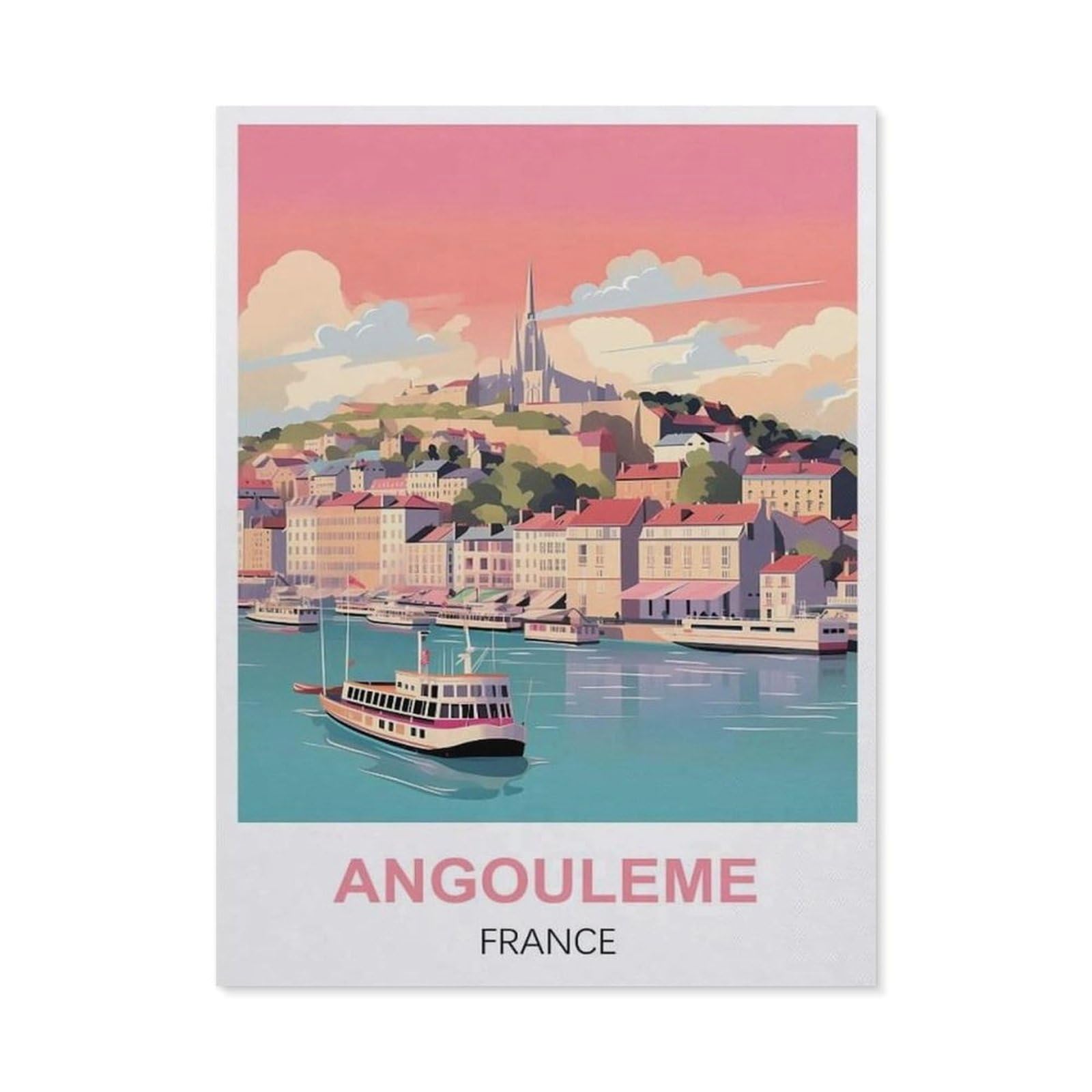 Funny Metal Tin Signs，Angouleme France(15x30cm）