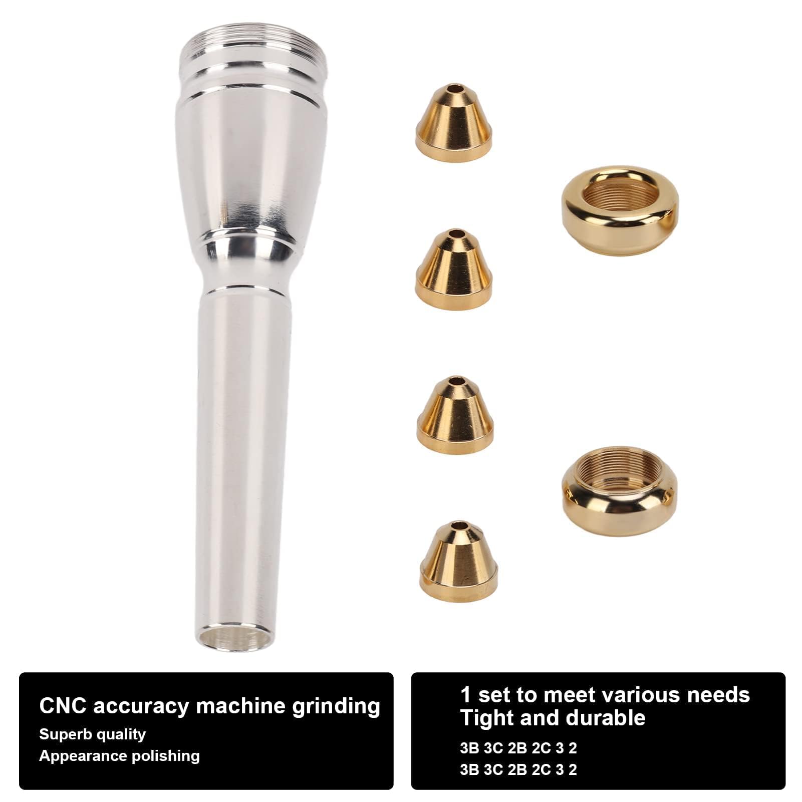 Set di Bocchini per Tromba in Metallo Lucido – Bocchini 3C, 3B, 2C, 2B per Tromba da Concerto e Jazz – Accessori per Strumenti Musicali Professionali – Adatti a Trombe Standar