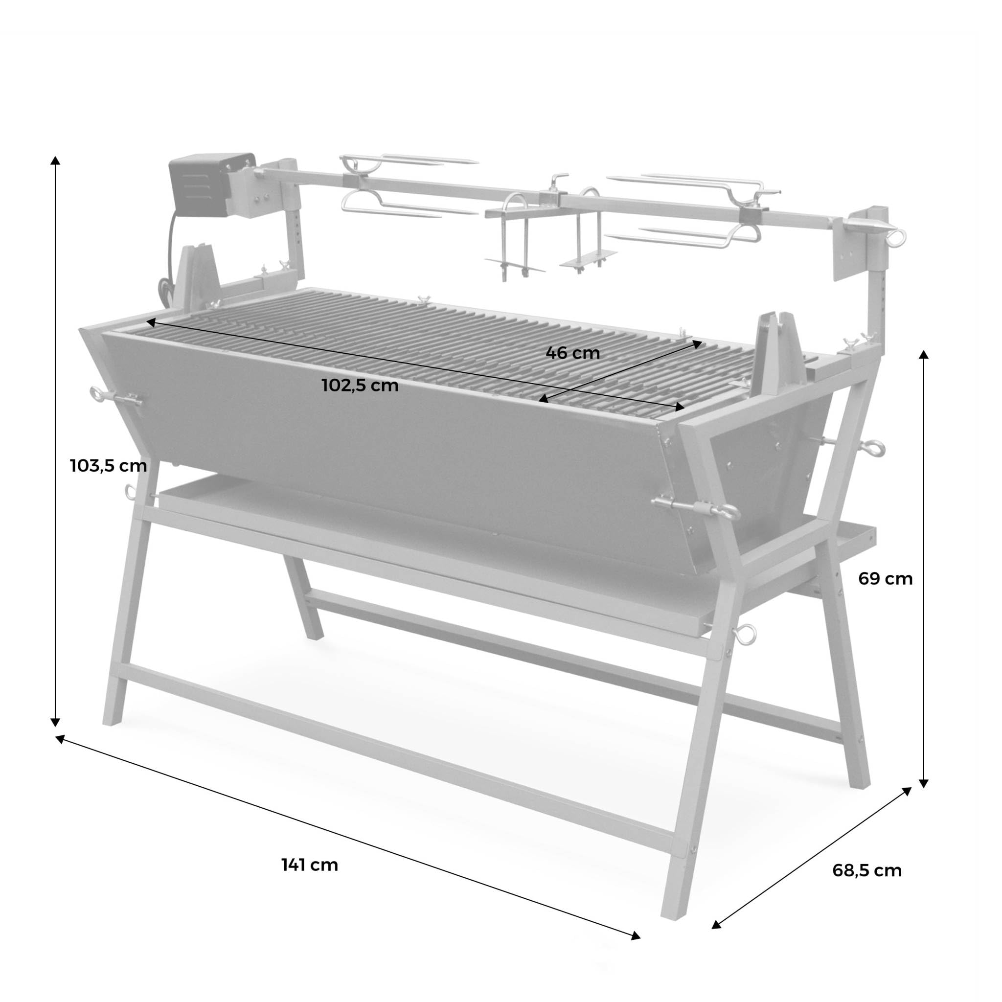 Alice's Garden - Rôtissoire électrique inclinable - Mathurin Inox - Tournebroche. barbecue au charbon de bois à moteur pour grillades réceptions