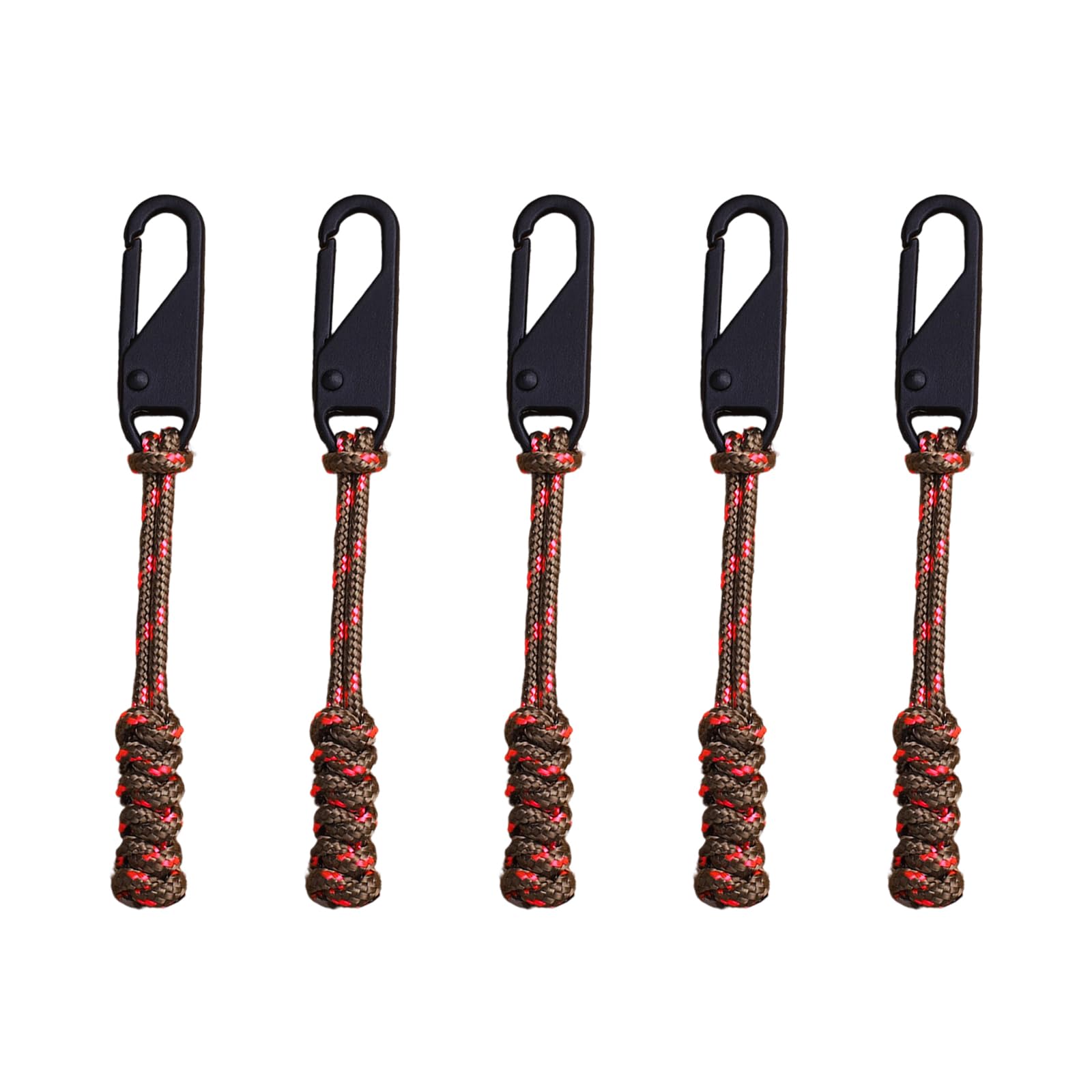 5pack Portables Zippers Pull Cord Colorful Detachable Zippers Sliders Cord Craft Sewing Tool Pulls Rope
