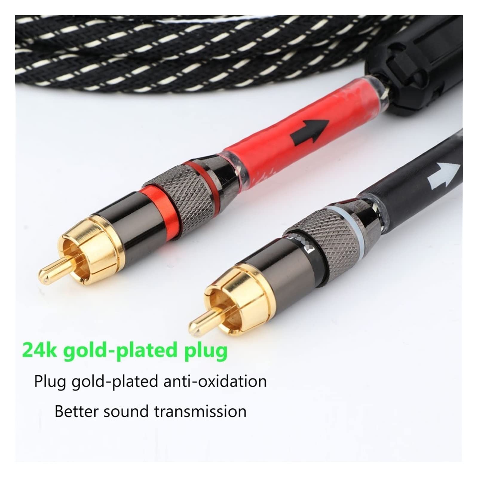 AISEER Câble Stéréo HIFI Câble Stéréo Câble D'interconnexion Audio Hi-FI Haut De Gamme Haute Performance(Svart,5m 16.40ft)