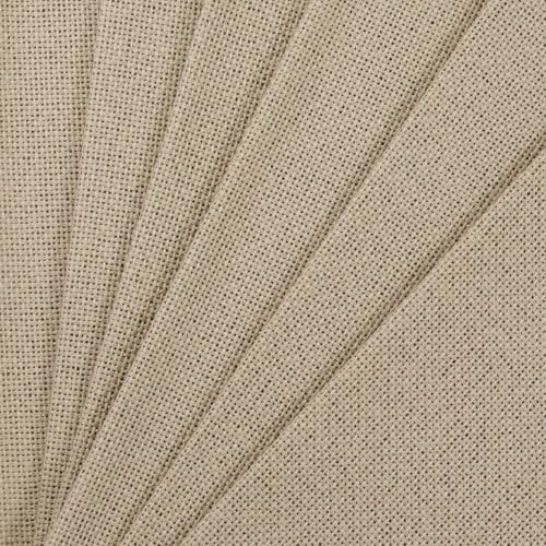 Image of KCS 6 pc of 12 inch x 18 inch 30cmx45cm high Count Counted Cotton Aida Cloth Cross Stitch Fabric (25CT,Khaki)