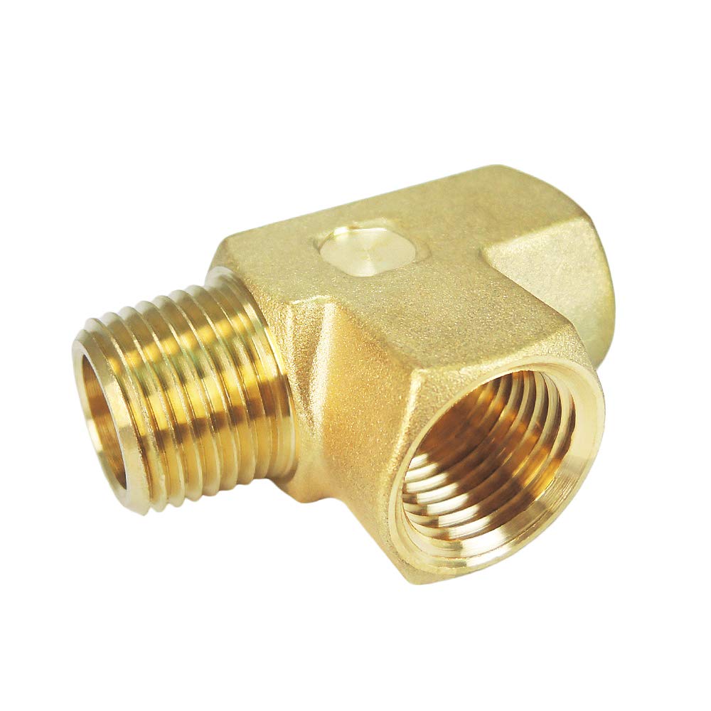 Nigo Mosiężne złącze do rur, trójdrożne, NPT żeńskie X NPT żeńskie X NPT męskie (1, 1/2" x 1/2" x 1/2")