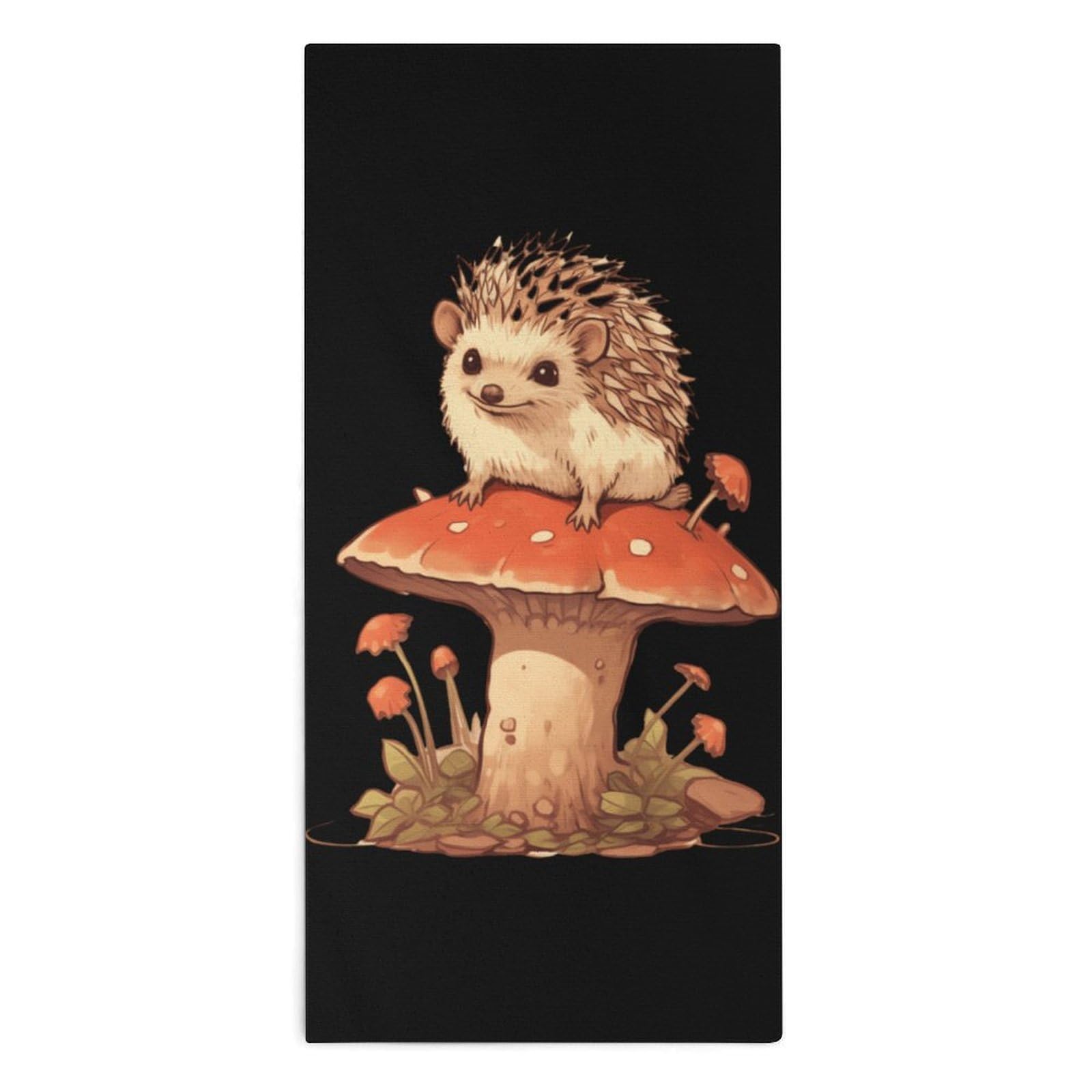 TXFBTRFSA Mushroom Hedgehog Hand Towels for Adult Face Towel Bath Beach Swim Accessories