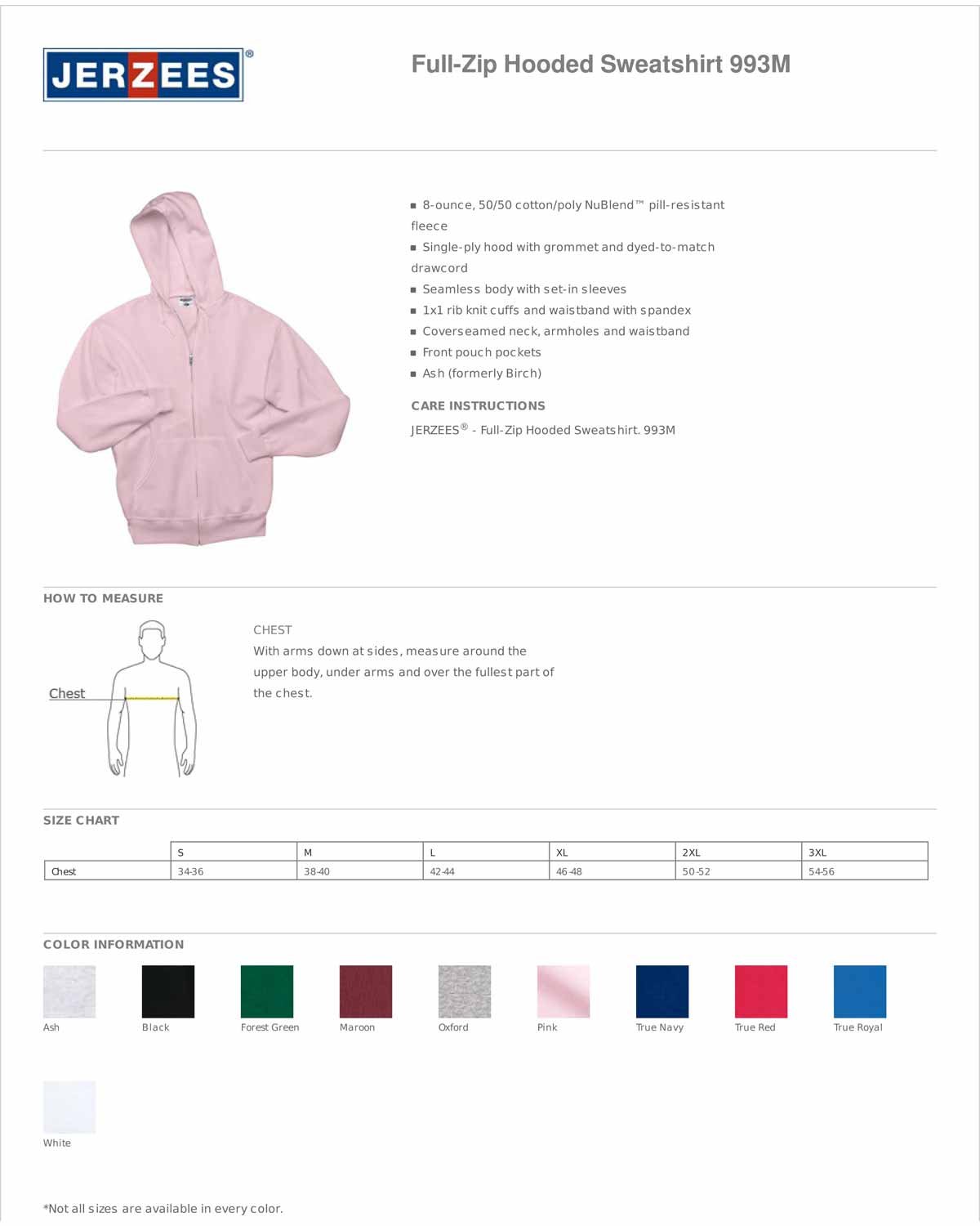 Jerzees - Bluza z kapturem NuBlend z zamkiem błyskawicznym - 993MR - prawdziwa czerwień - średnia (US)