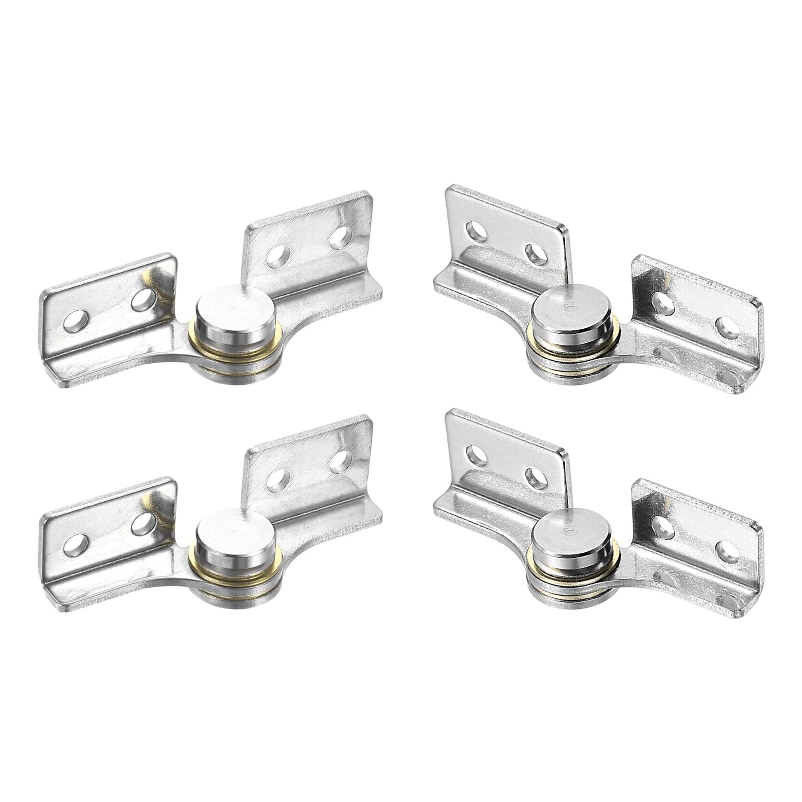sourcing map 2Sets 0.5 N.M Torque Shaft Hinges, 304 Stainless Steel Damping Flip Hinge for Folding Table, Windows, Doors, Wardrobe, Cabinets, Boxes, Silver