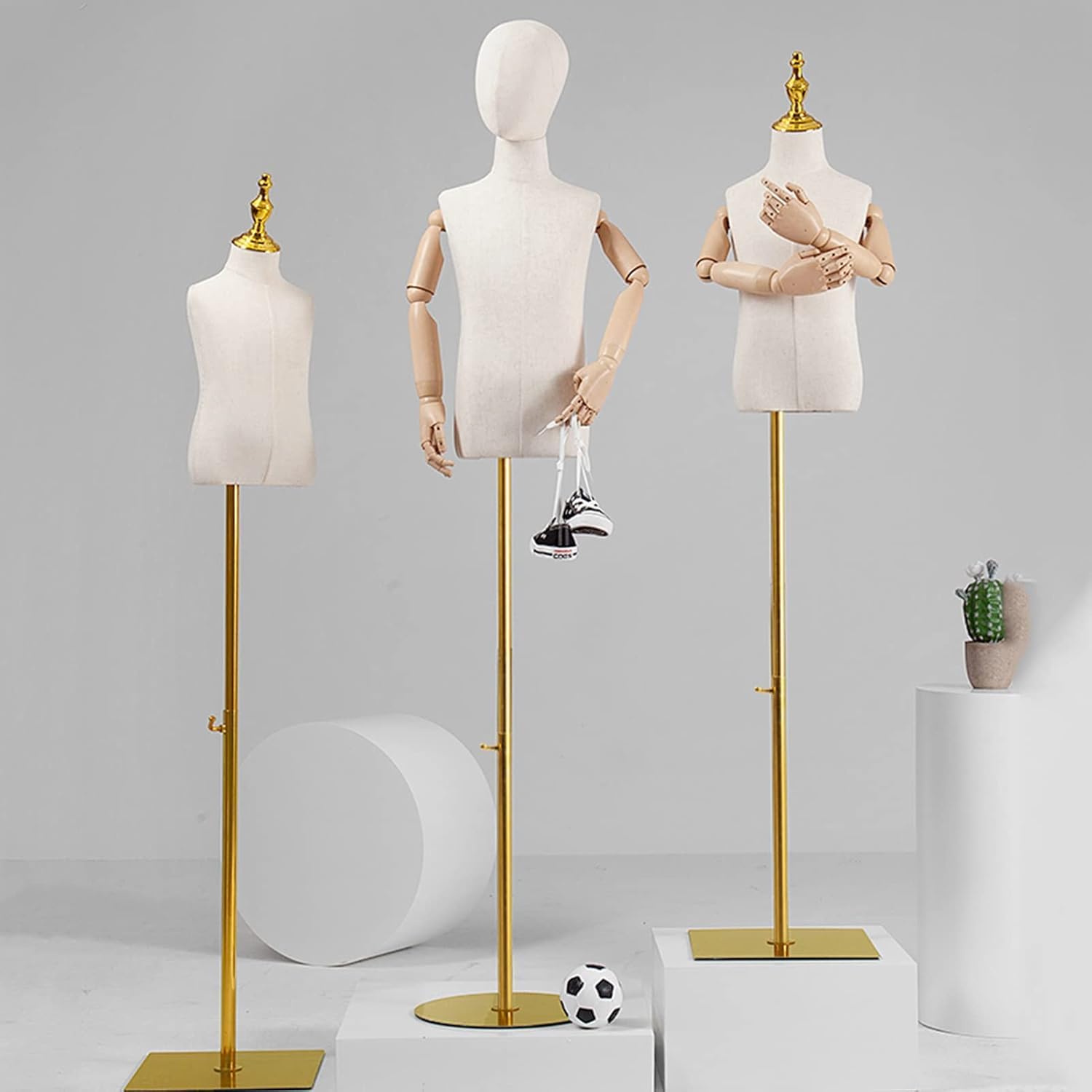 Kinder-Schaufensterpuppe, Torso, Körper, Fotografie, Bekleidungsgeschäft, Display, Schneiderpuppe im halben Maßstab, mit Metallsockel, zum Nähen, Schneidern, Schmuck, Gold, 8 Jahre alt (Silber, 6 Jah