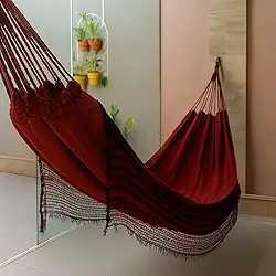 Rede de Dormir Estilo Rústico em Algodão Natural 4m x 1,5m – Confortável, Resistente e Ideal para Relaxar
