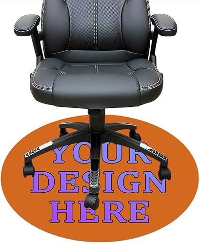 Vista 12 de Tapete redondo personalizado para silla de oficina para suelo de madera dura, tapete personalizado para silla de computadora, diseña tu imagen, Negro