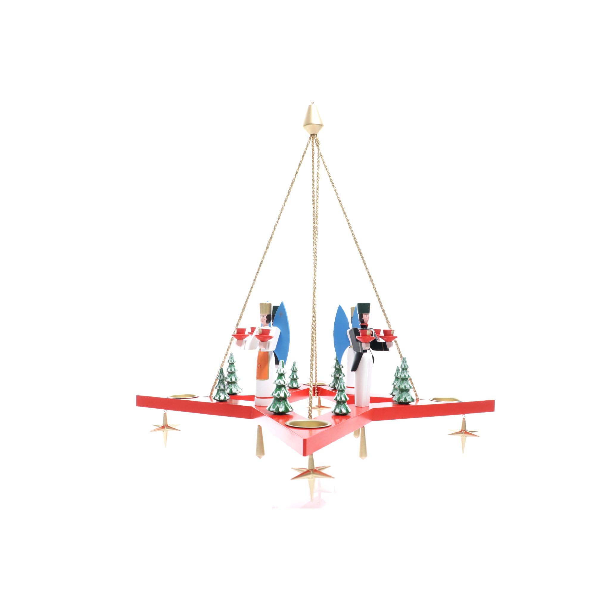 Rudolphs Schatzkiste Lichterkranz Adventskranz Stern mit Engel und Bergmann rot BxT = 50x50cm NEU Adventskranz Kerze Kerzenleuchter Leuchter Wachskerze Kirche Holz Weihnachten Seiffen Erzgebirge