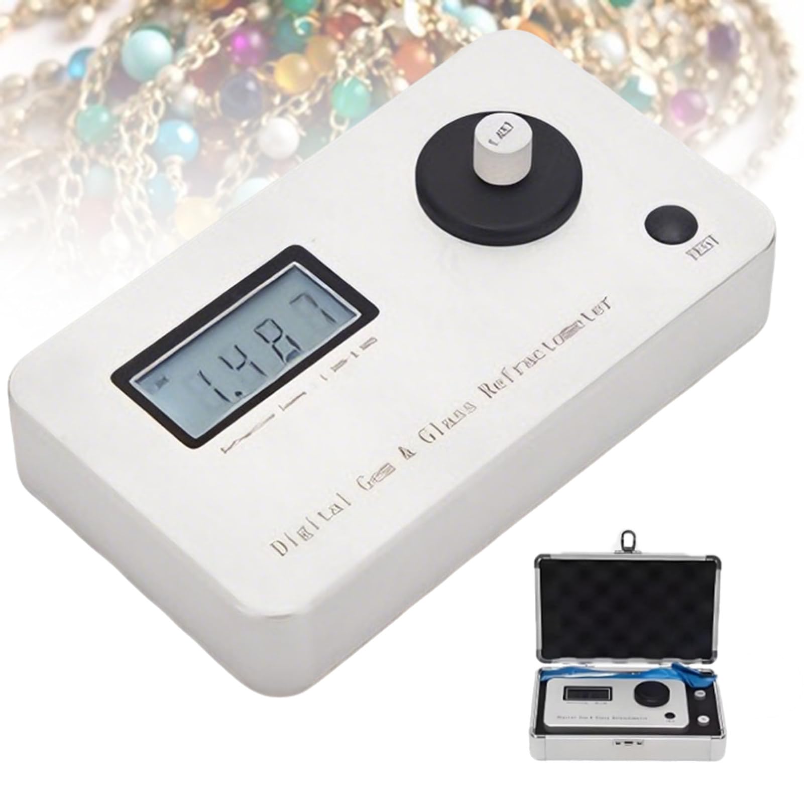 Probador de diamante refractómetro de gema, índice de refracción 1.300-3.000, precisión de medición 0.001, pantalla LCD, error de medición ± 0.005 para varias piedras preciosas