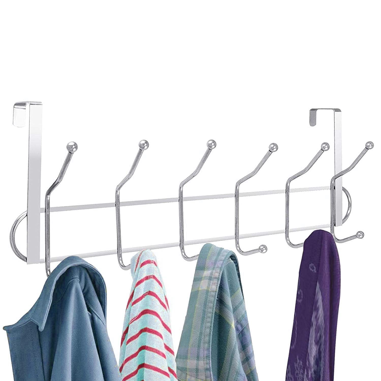 Umi. Multifunctional Metal Chrome Finish Over The Door Hook Organiser Door Hanger Wall Hook For Hanging Clothes Umbrellas Jackets Scarfs Bags Keys Coats Dress Towel (12 Hook) (B0BBNGM6KB) Amazon Price History, Amazon Price Tracker