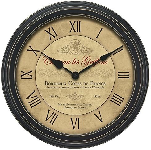 Chaney 50324A1 18-Inch Vintage Bordeaux Wall Clock