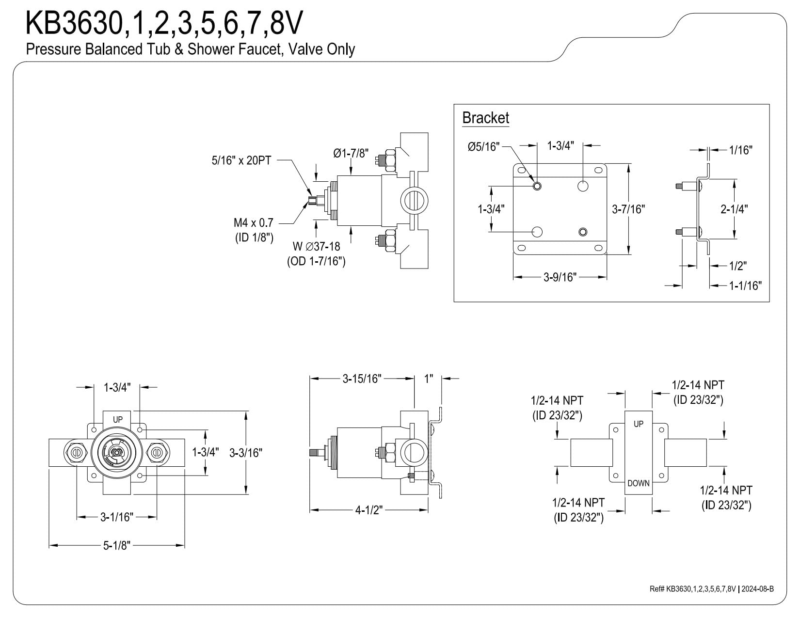 Kingston Brass kb3631 V Fontanería válvula de piezas, cromo pulido