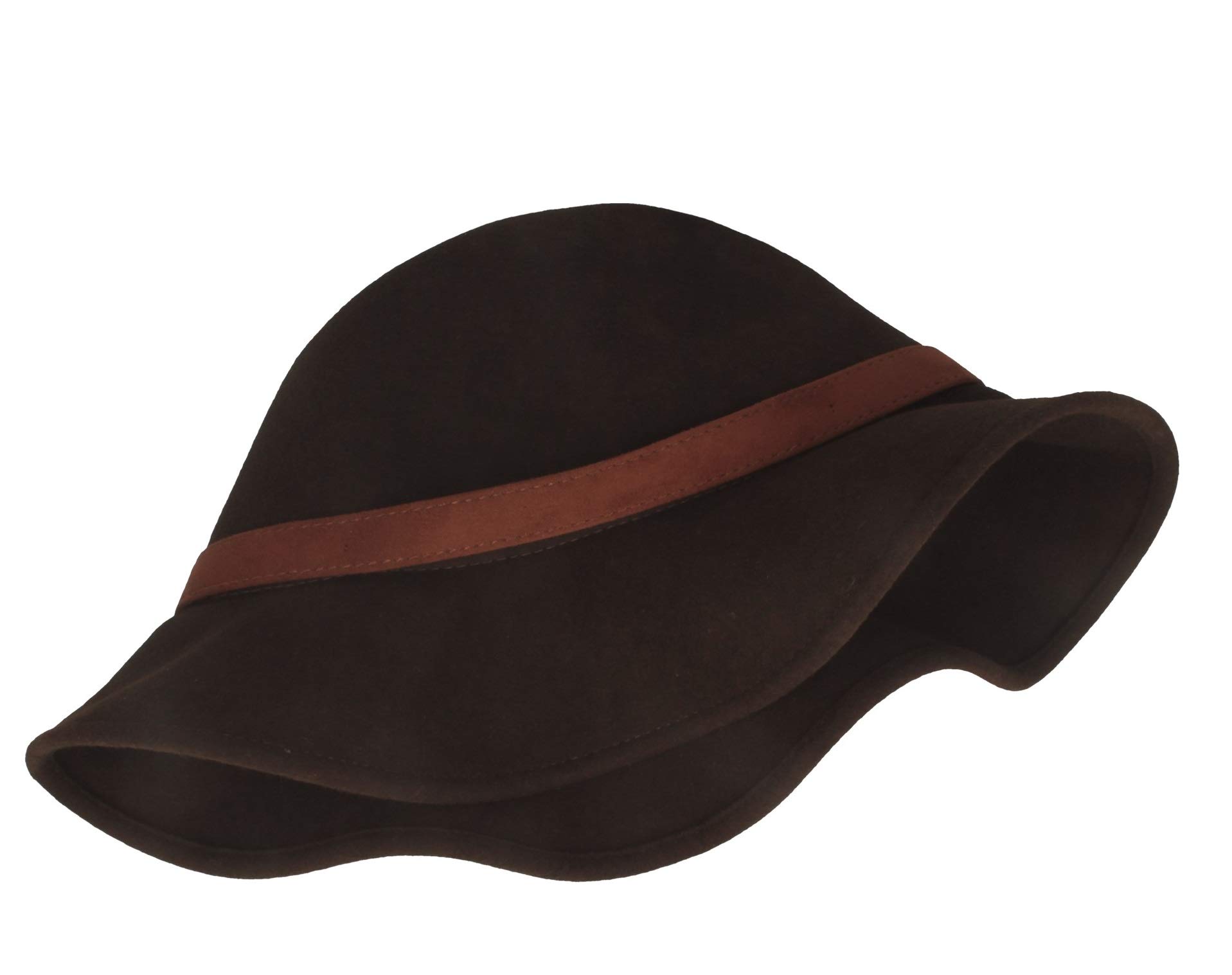 Breiter Outdoor Filzhut, Trekkinghut Wasserabweisend, Faltbar, Ledergarnitur, Damen und Herren