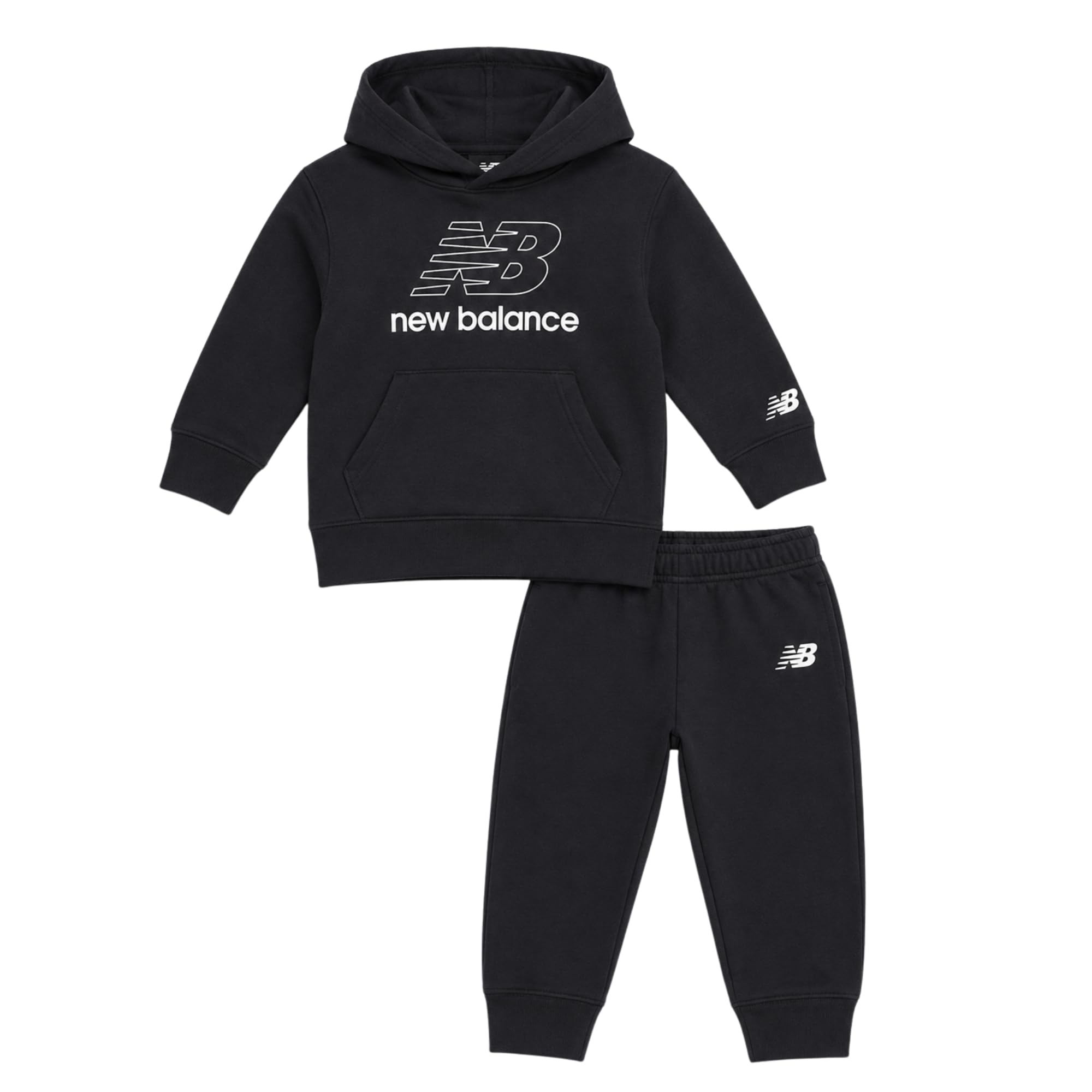 New Balance Ensemble de vêtements de sport 2 pièces pour garçons et tout-petits - Chandail à capuche en polaire douce et jogging (2T à 12)