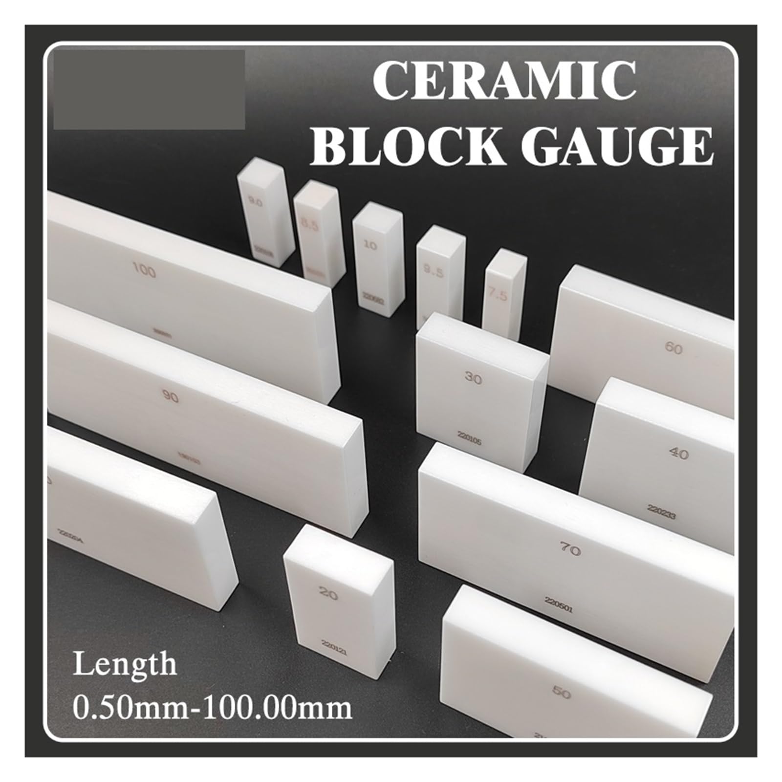 Miernik bloku 1 sztuka, długość 0,5-100 mm, ceramiczny prostokątny blok pomiarowy, stopień, dostosowany, przyrządy do kontroli mikrometrów i wskaźników (70 mm 1 szt.)