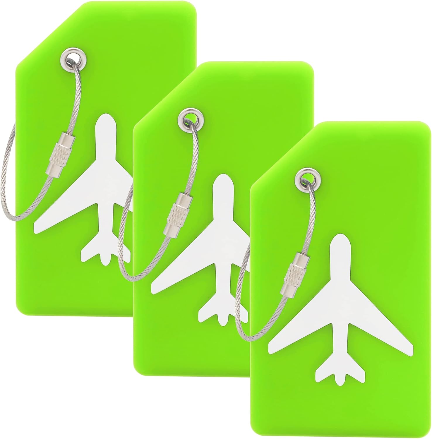 Teskyer Luggage Tags, 3 Pack Privacy Protection Soft Silicone Luggage