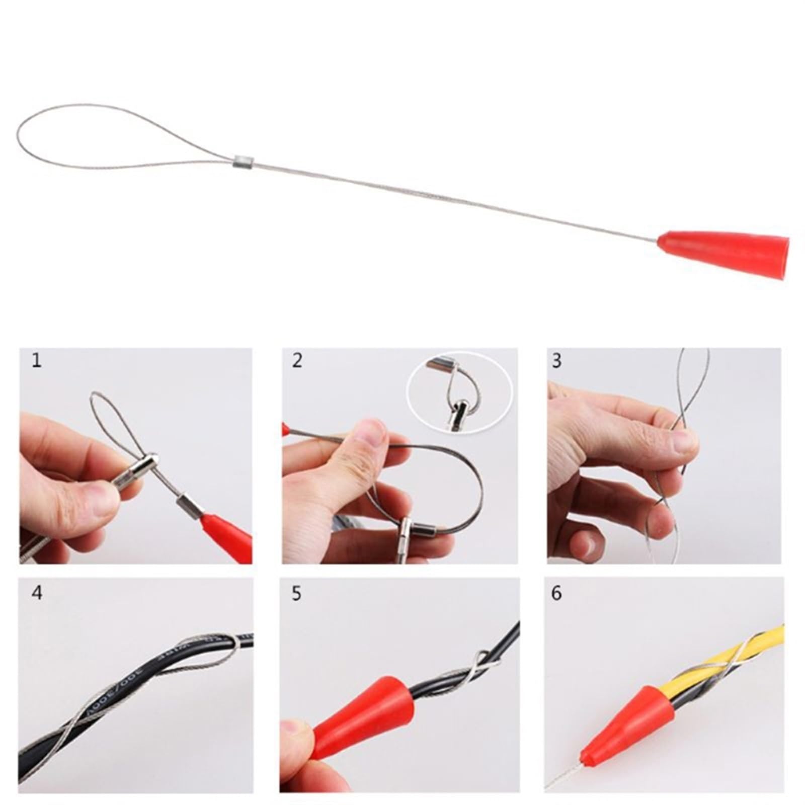Cable eléctrico, dispositivo de guía de cable eléctrico, tirador de cable de 5 y 25 metros, herramientas manuales for electricistas de construcción(RED,25meter)