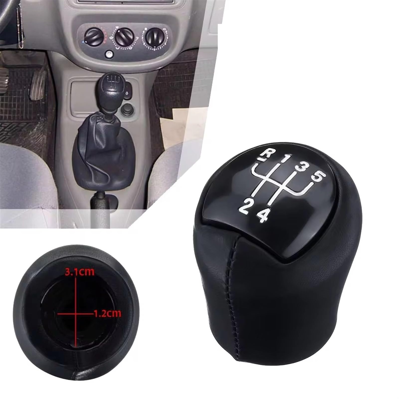 Levier-pommeaux,Pommeau De Levier De Vitesse à 5 Vitesses Pour RENAULT - Foto 3