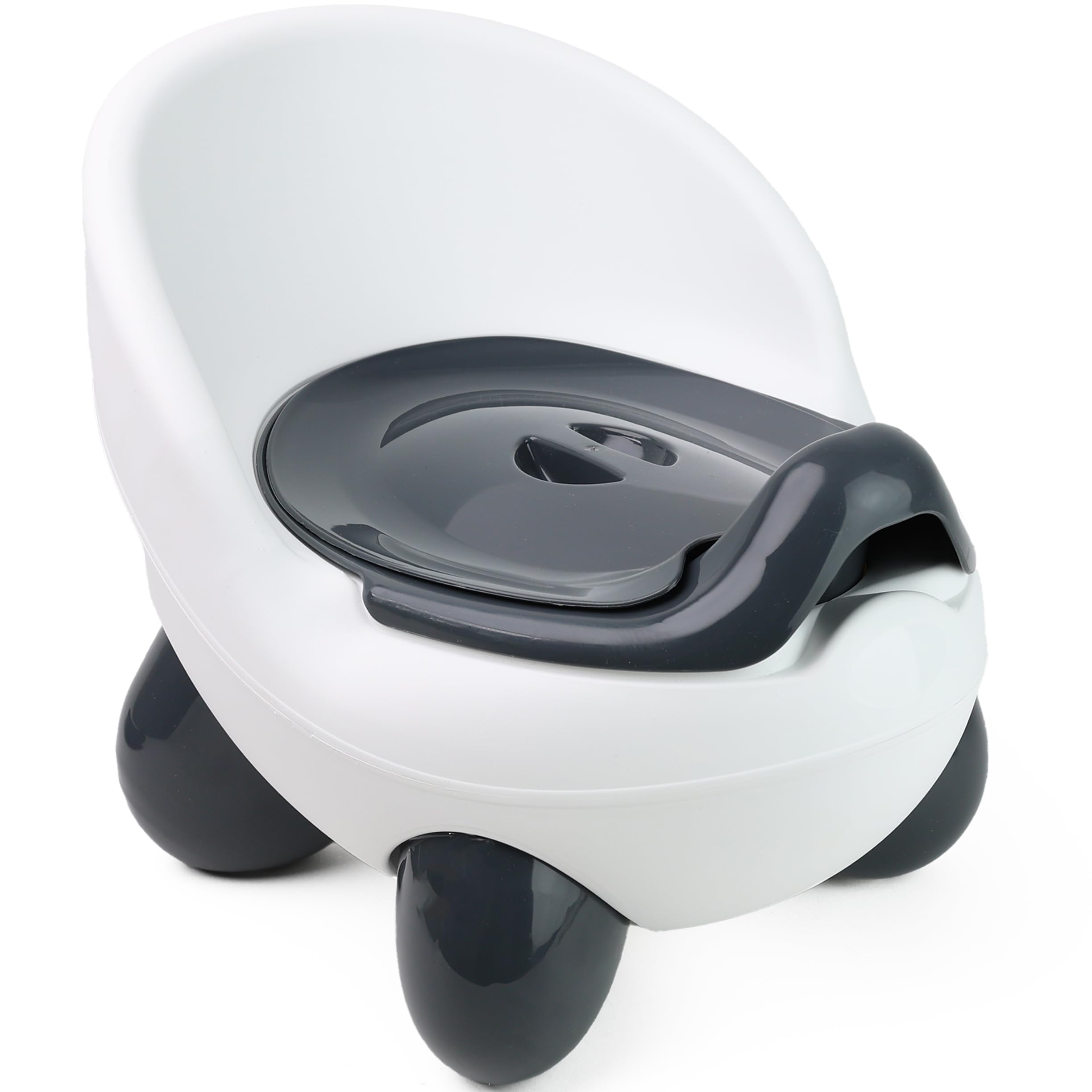 PRADICHI Baby Potty Training Chair | Toddler Potty Training Toilet Seat with High Back | Anti-Slip, Comfortable, Lightweight & Portable Unisex Potty for Boys & Girls (White (with Lid))