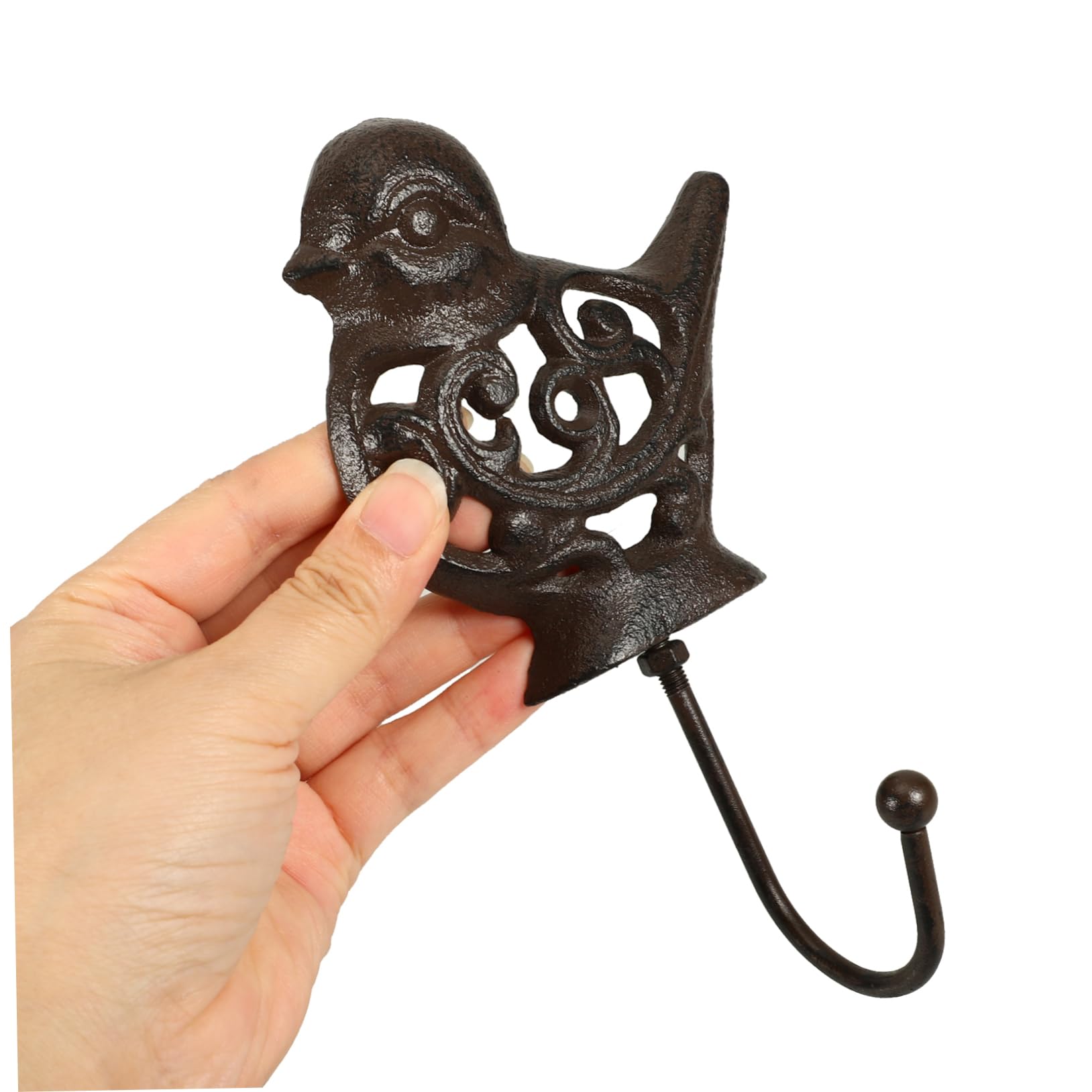 Ganci da Parete a Forma di Piccolo Animale in Ferro, 4 Pezzi, Caffè