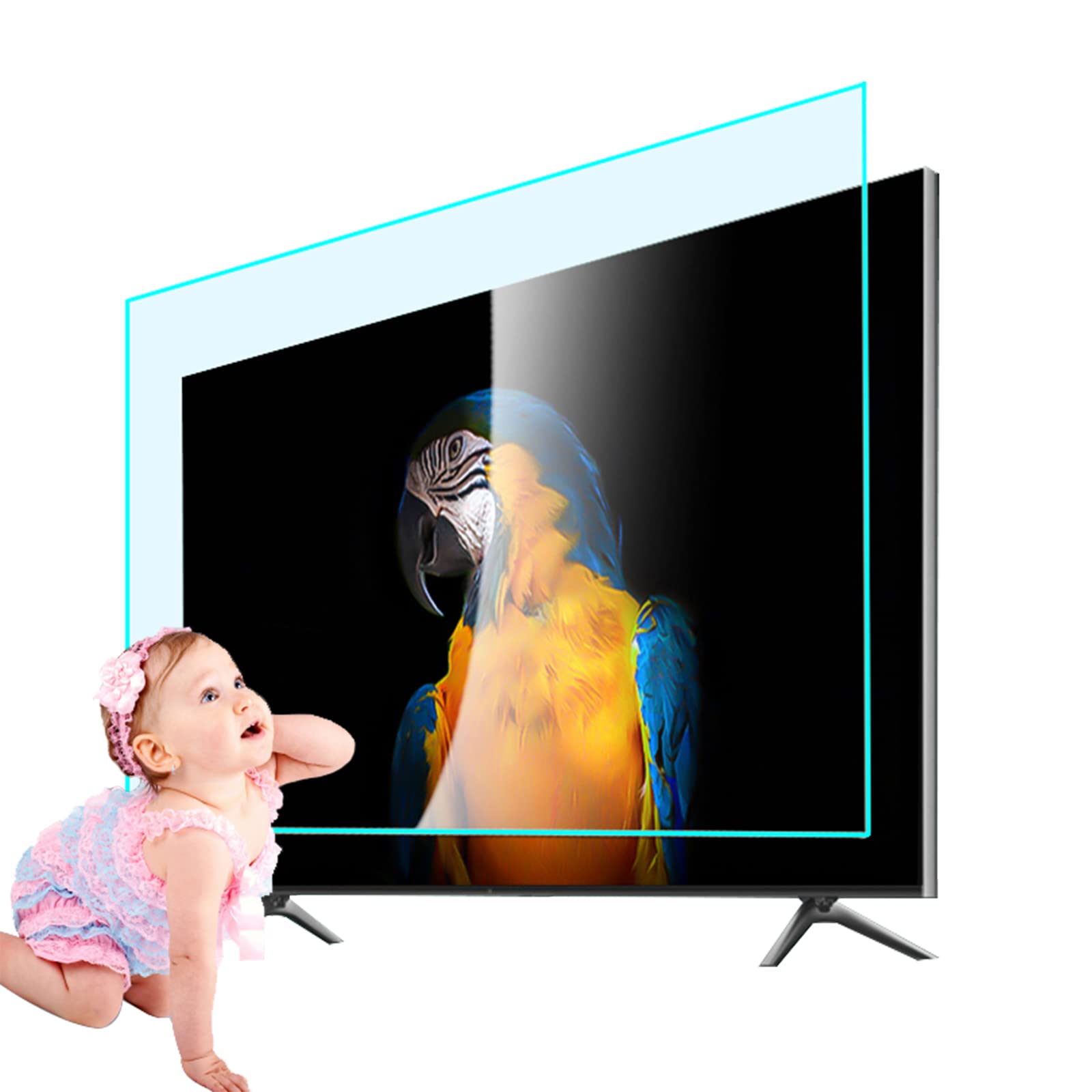 Przeciwodblaskowa osłona ekranu telewizora - matowa folia ochronna Filtr blokujący niebieskie światło od 400 do 450 Nm Łagodzi zmęczenie oczu - Współczynnik odbicia do 90% (48 in 1056 X 596mm)