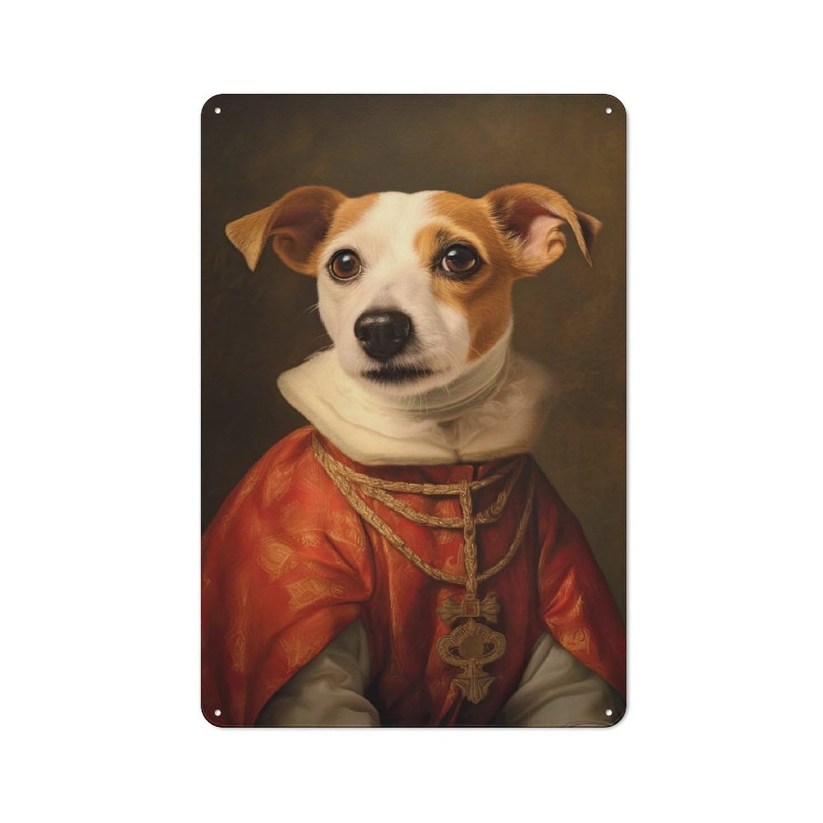 Junmoney Style-3 Bistro Style Jack Russell Terrier Pope Tin Wall Sign 30X20cm, Shop Wall Decor For Takeaway, Bar, Kitchen Or Counter Area