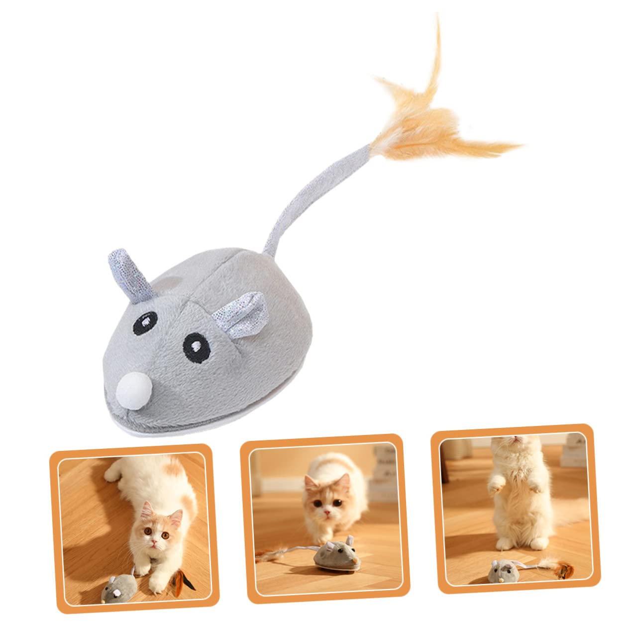 Happyyami 3 Piezas Juguete del Gato del Ratón Gatito Juguetes Pequeño Ratón De Juguete Juguetes para Mascotas Perezoso De Peluche Juguete Gatito Felpa Ratón Gato USB Plastico Abs