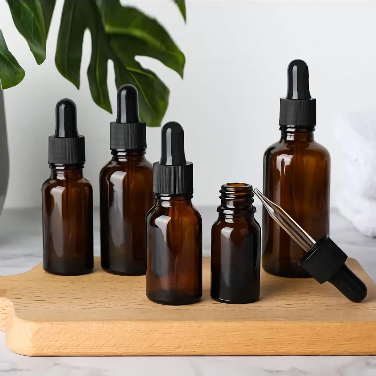12 Pezzi Marrone Bottiglie Contagocce Vetro 15 ml, con Pipette Contagocce Vetro, per Laboratorio,Olio Essenziale, Aromaterapia, + 1 imbuti