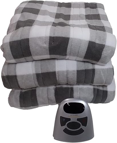 Miniatura 5 de Biddeford Blankets Manta térmica eléctrica de microfelpa con controlador digital, matrimonial, punta de flecha de 6.35 oz, color azul