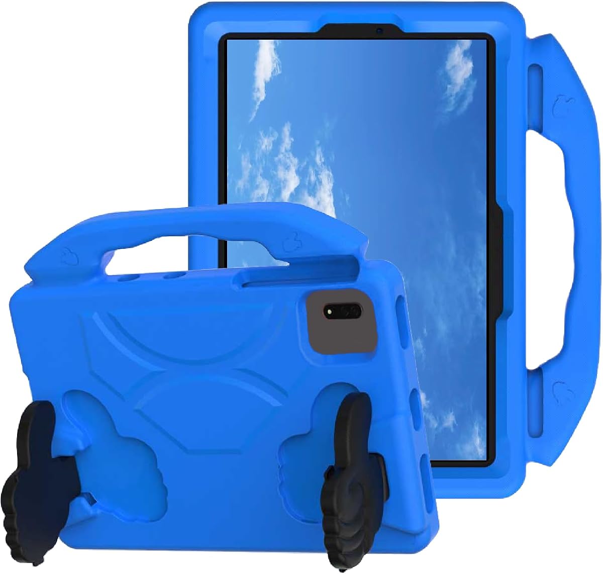 Para Samsung Galaxy S9/S9FE/S8/S7 11" Kids Tablet Case Material EVA Peso ligero a prueba de golpes Robusto Pulgar Kickstand Kids Case para Lenovo M11 Xiaomi PDA 5/6 Redmi Pad SE (Azul)