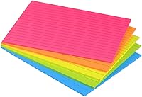 Vista 1 de Lined Sticky Notes 6X8 in Bright Ruled Post Stickies Colorful Super Sticking Power Memo Pads Its Strong Adhesive, 5 Pads/Pack, 28 Sheets/pad