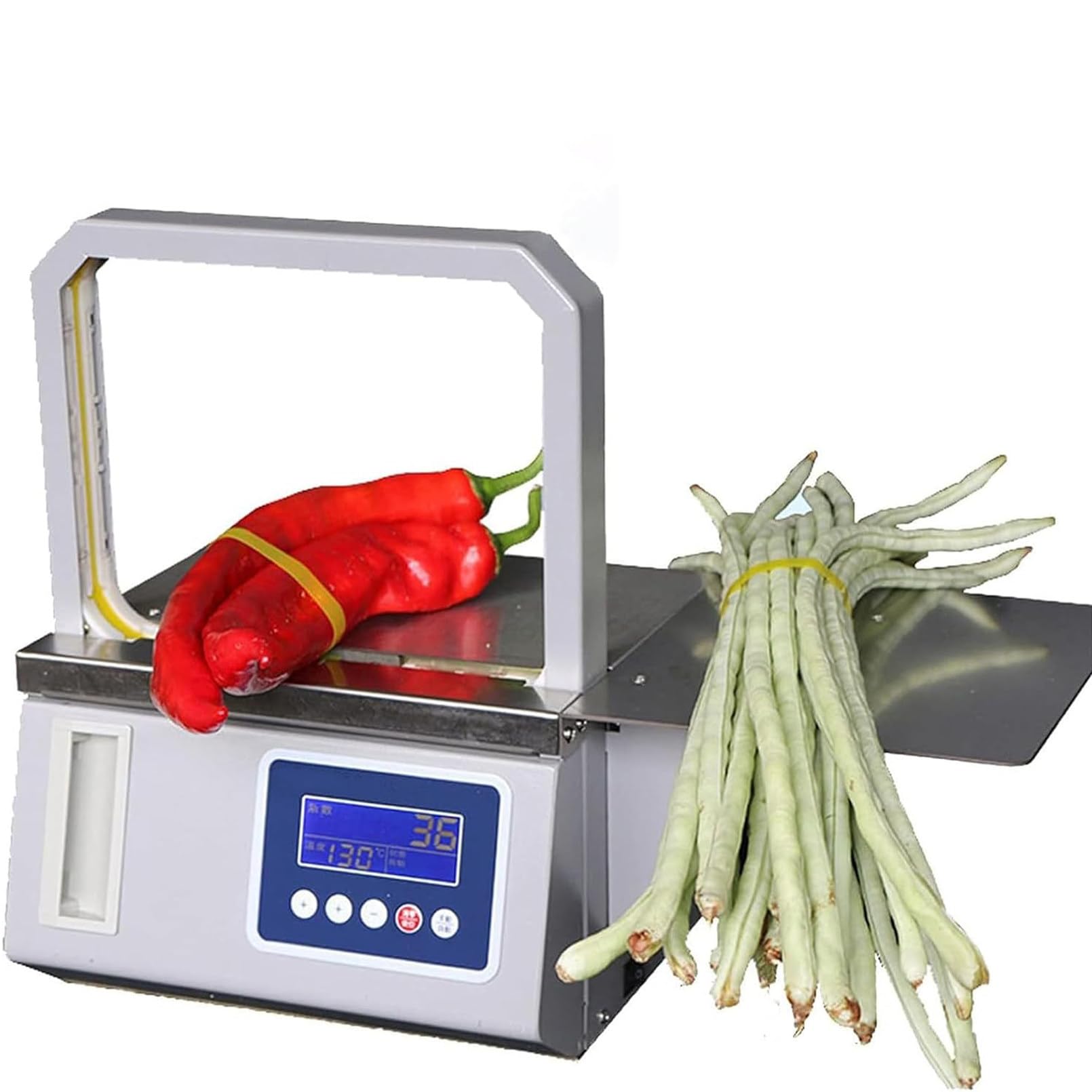 ZXINXIN Automatic Bundling Machine Strapping Machine Automatic Tape Strapping Machines Photoelectric Induction Vegetable Tying Machine for 12mm Tape Bundling 22 * 17