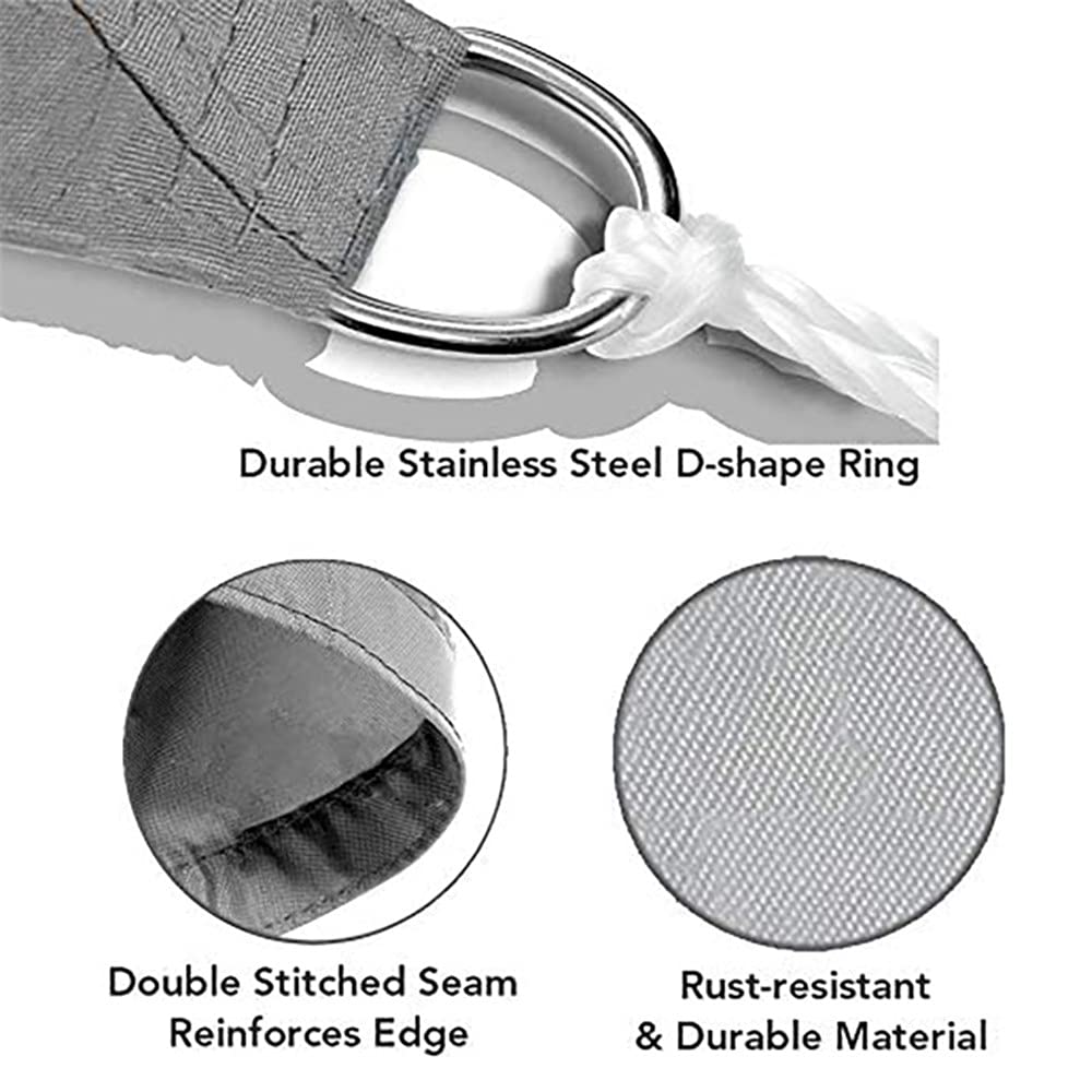 Tenda Parasole Vela Ombreggiante Triangolare, Tendalino Impermeabile Resistente Ai Raggi UV, Robusto Tessuto in Tessuto Oxford, per Terrazze Giardino Esterno (5x5x7m,Rosa Rossa)
